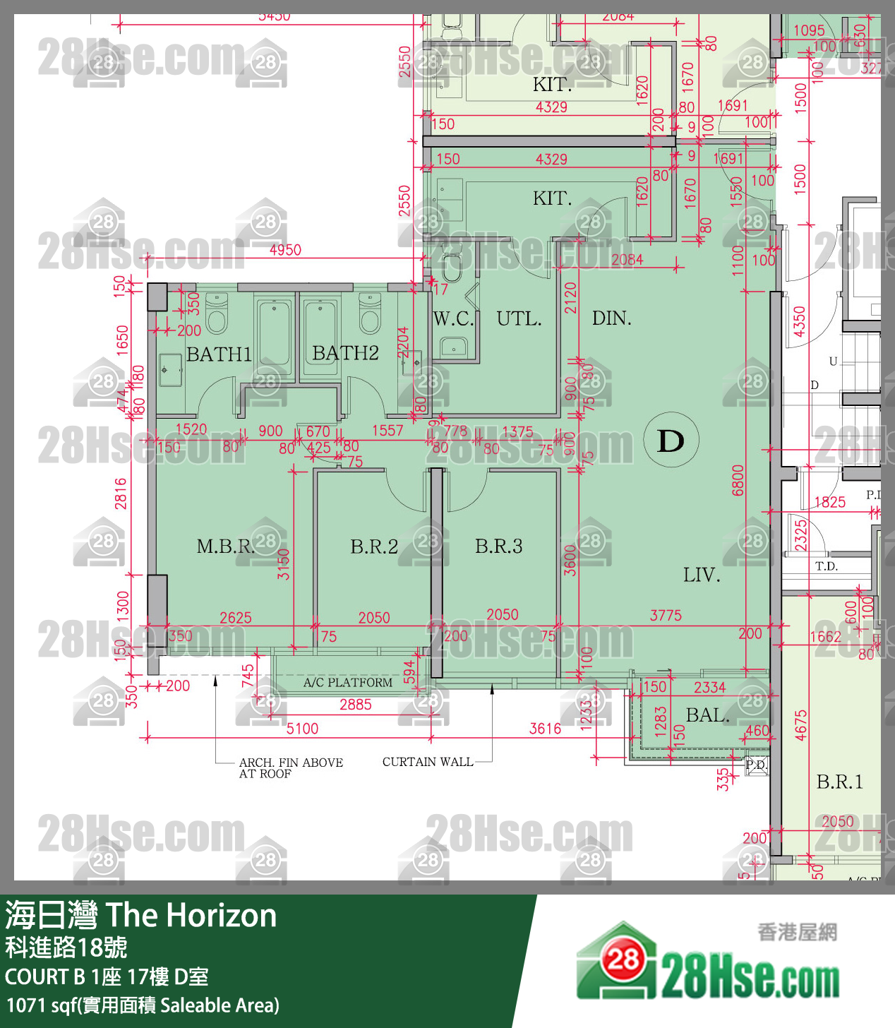 海日灣 大廈COURT B 1座17樓 D室 平面圖