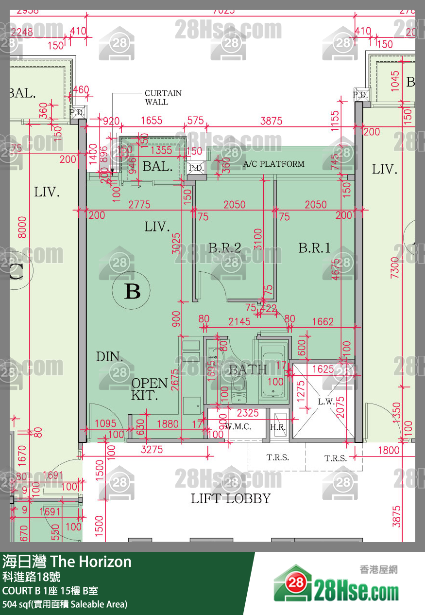 海日灣 大廈COURT B 1座15樓 B室 平面圖