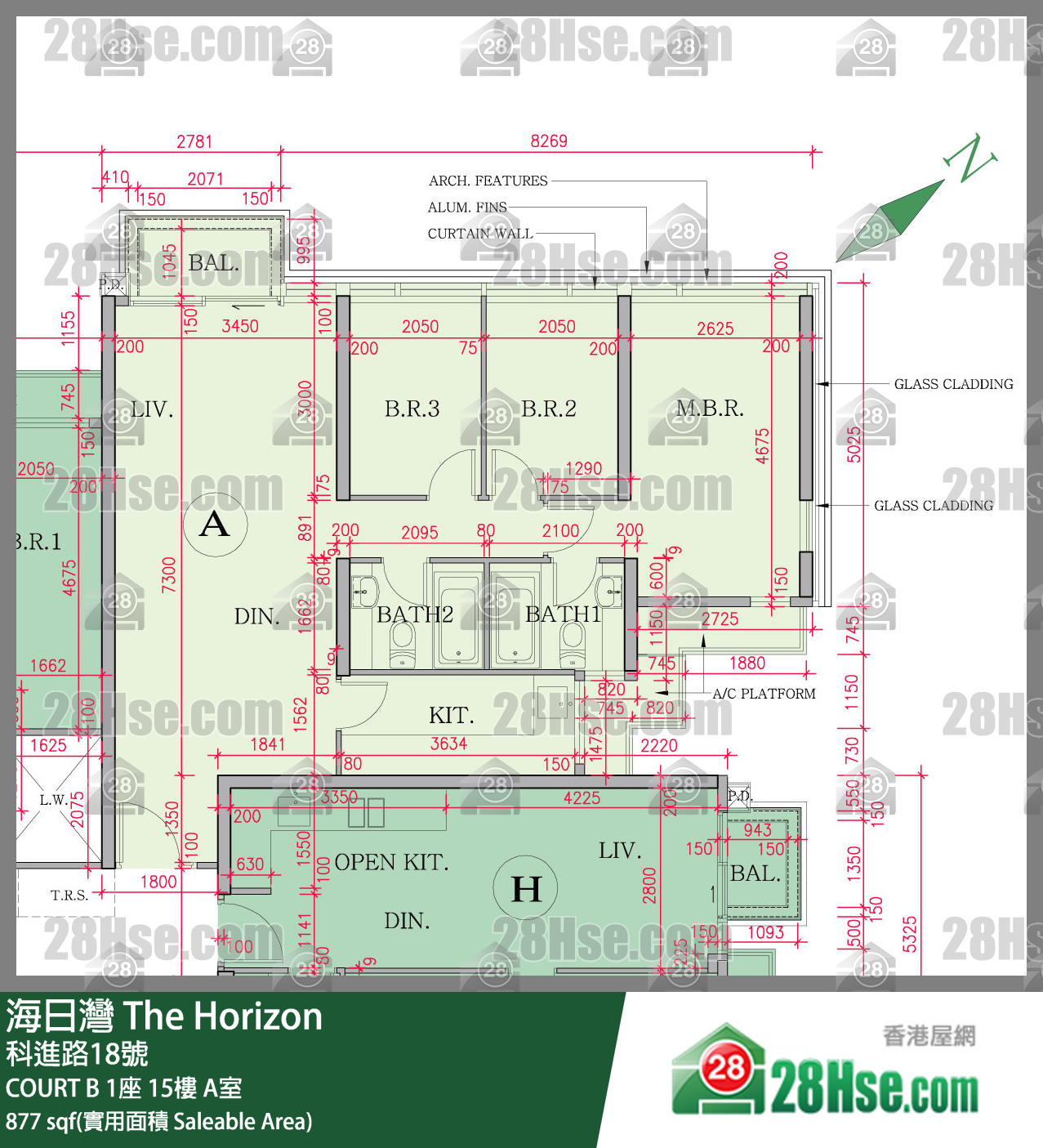 海日灣 大廈COURT B 1座15樓 A室 平面圖