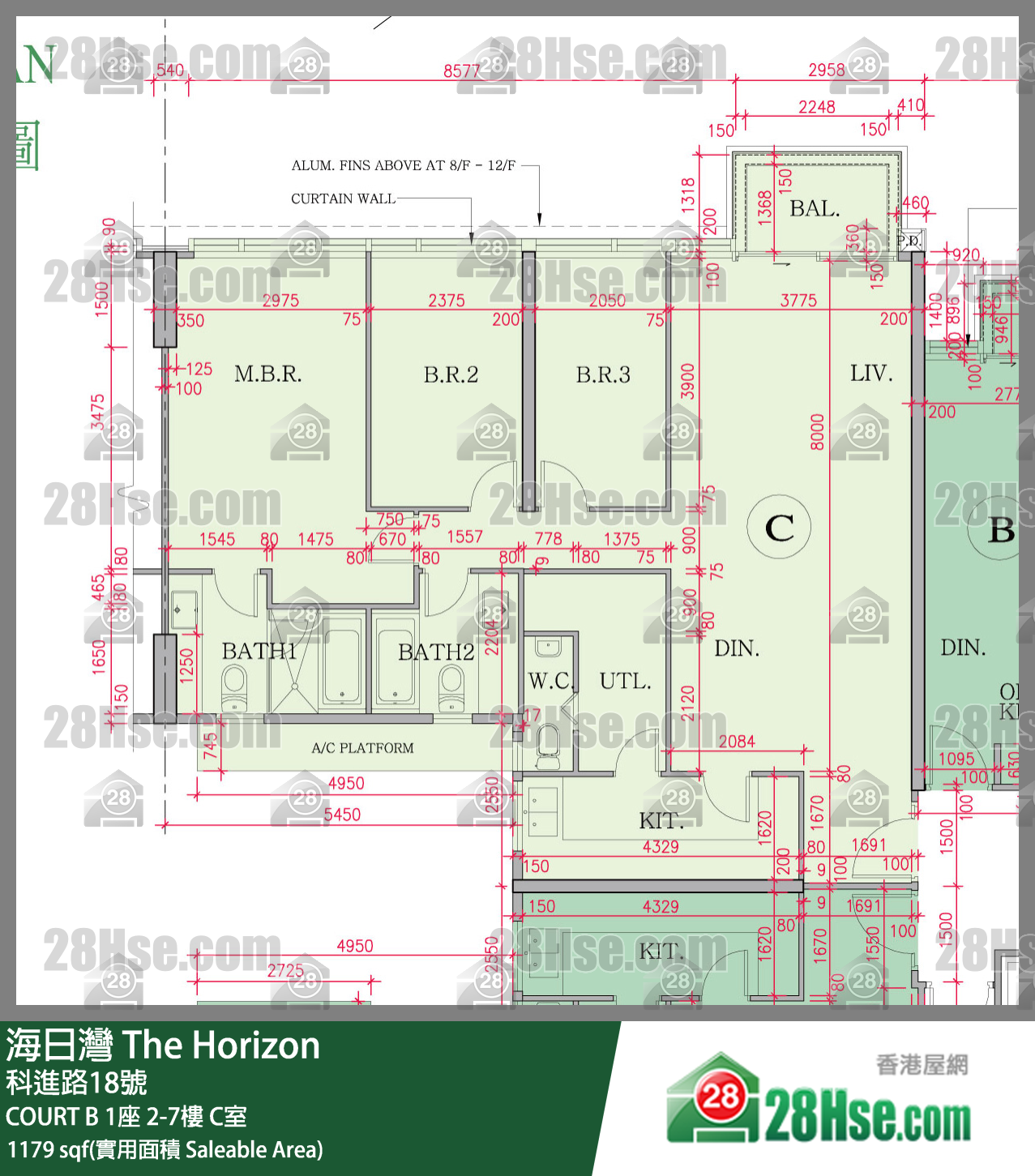 海日灣 大廈 COURT B 1座 5樓 C室 平面圖