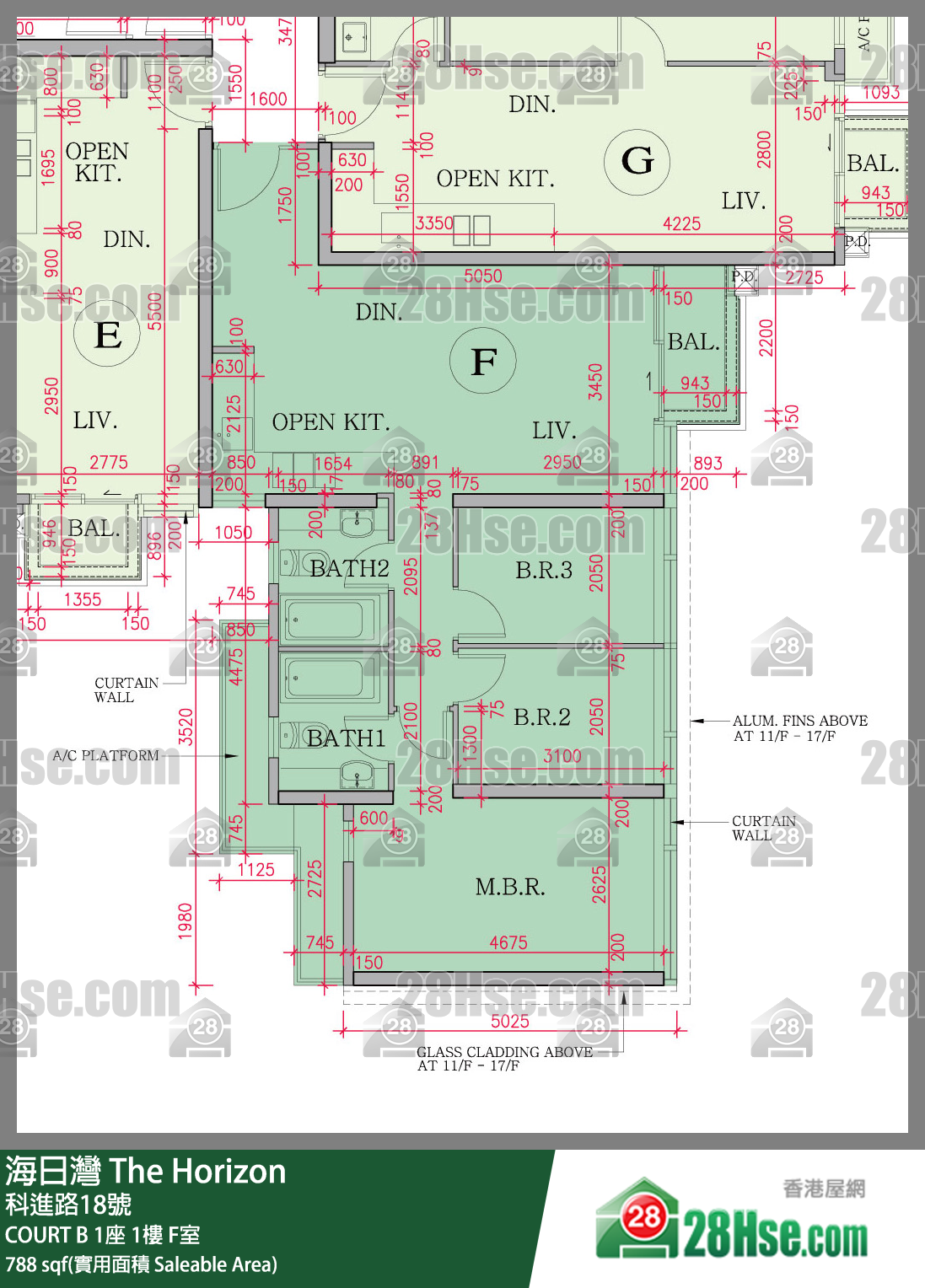 海日灣 大廈 COURT B 1座 1樓 F室 平面圖