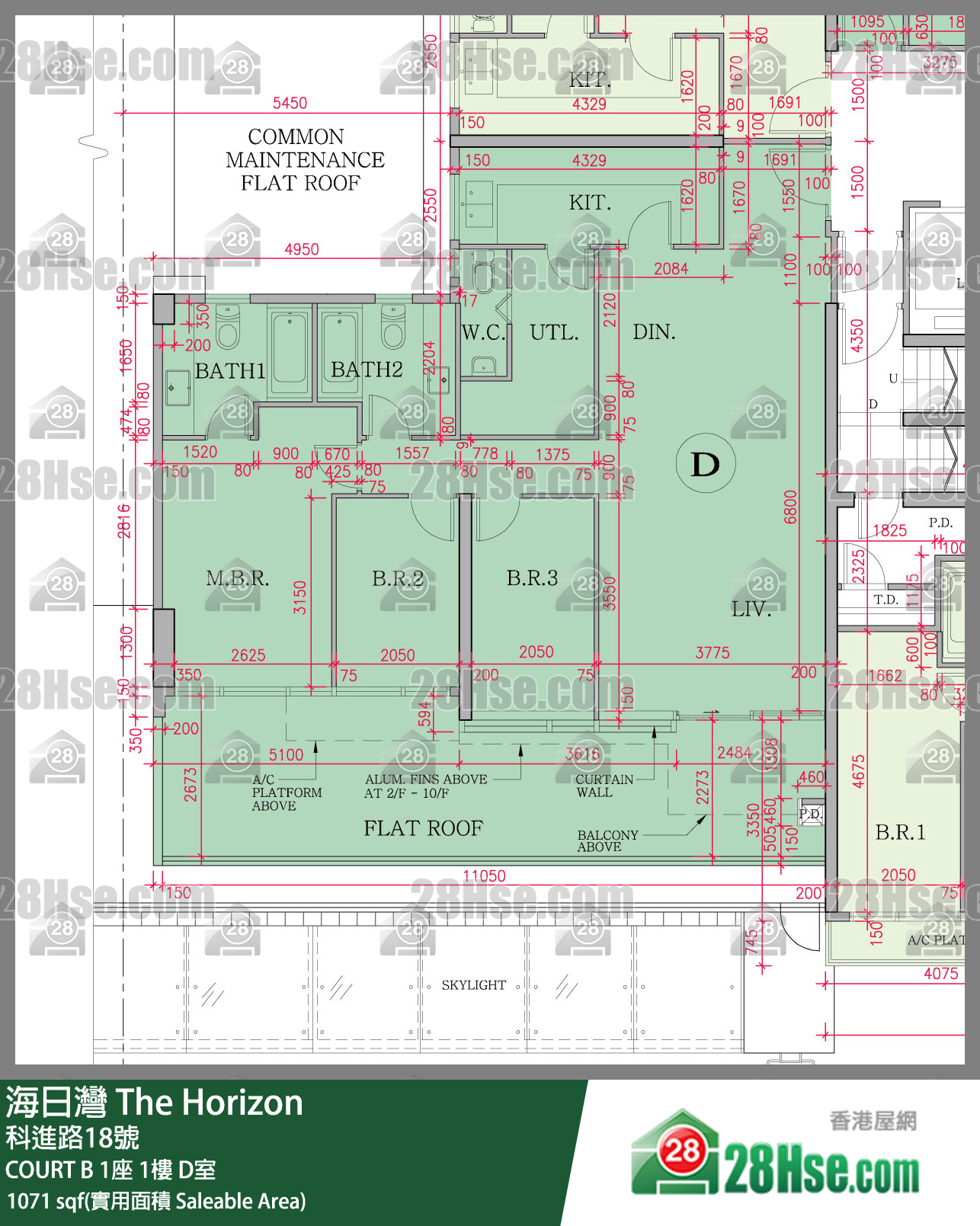 海日灣 大廈 COURT B 1座 1樓 D室 平面圖