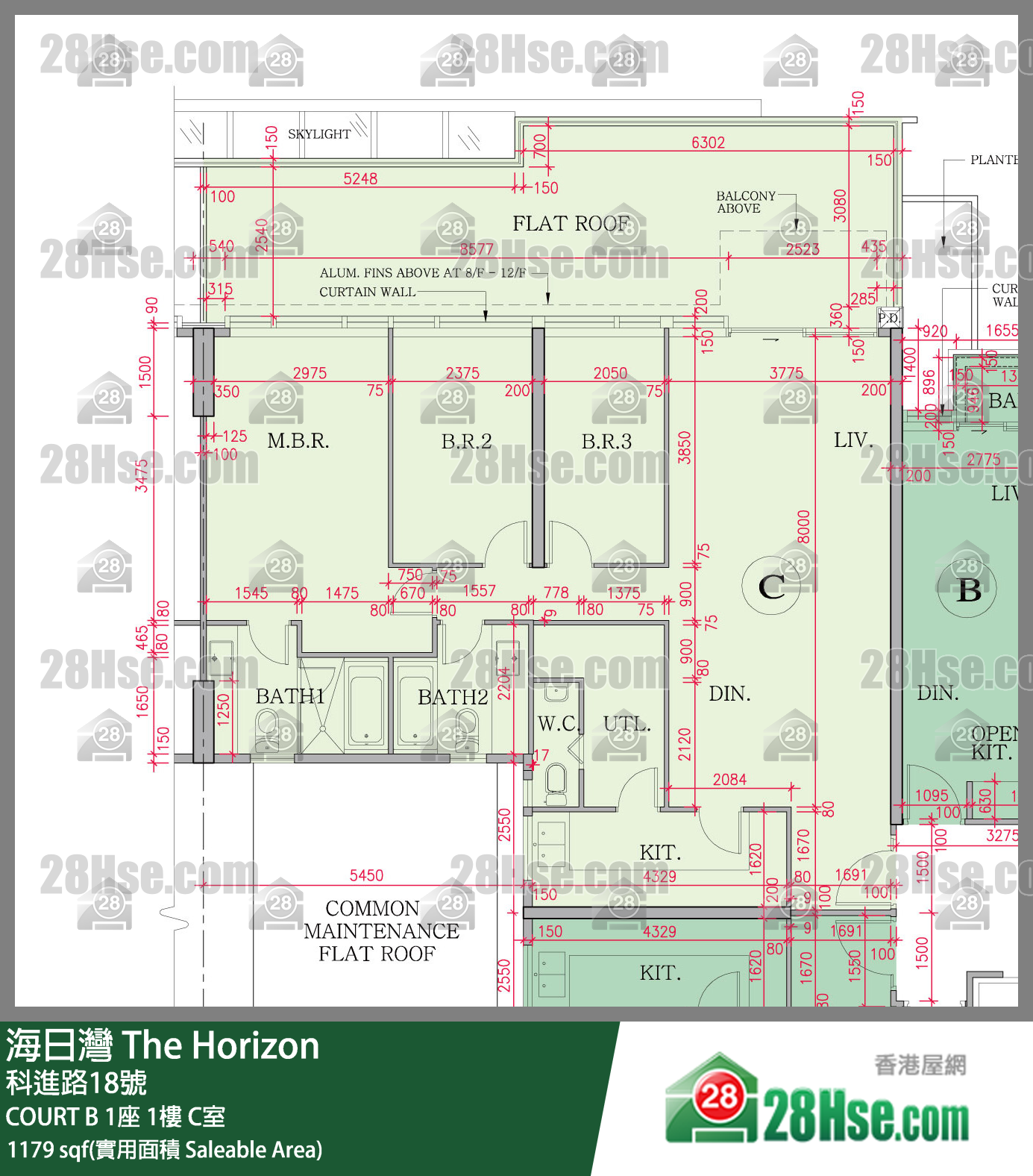海日灣 大廈COURT B 1座1樓 C室 平面圖