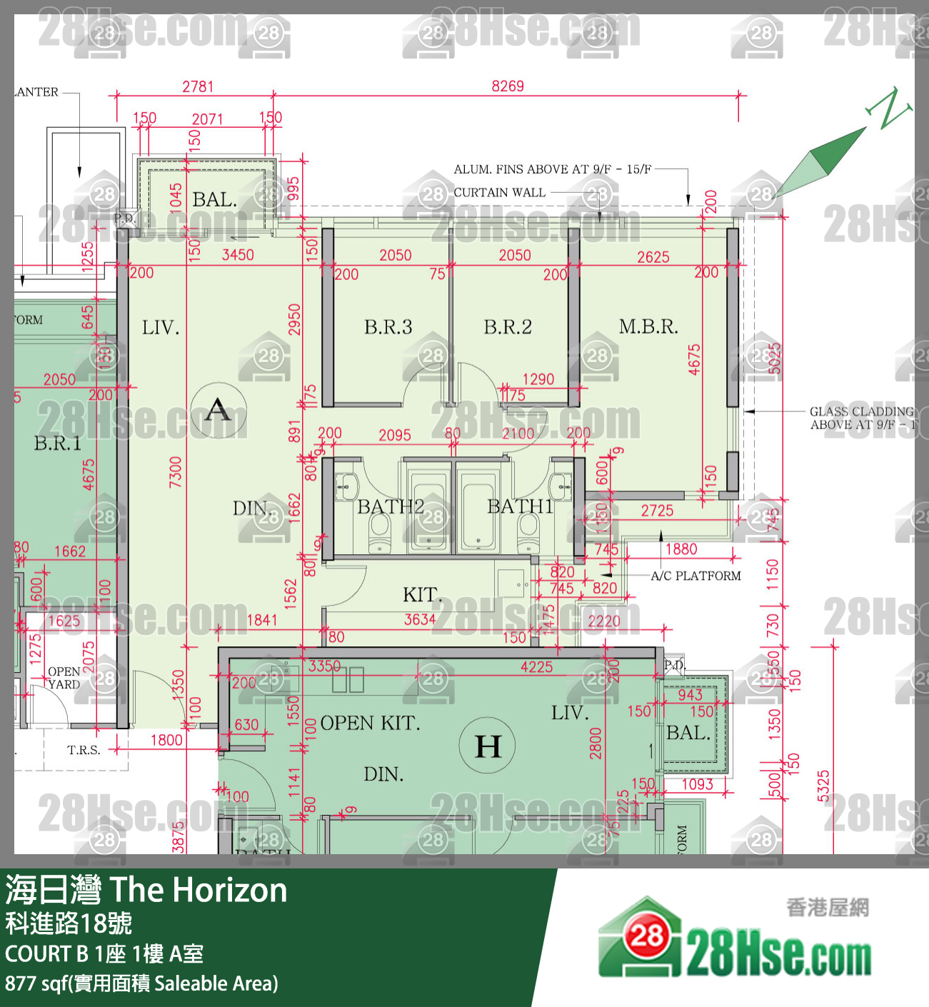 海日灣 大廈 COURT B 1座 1樓 A室 平面圖