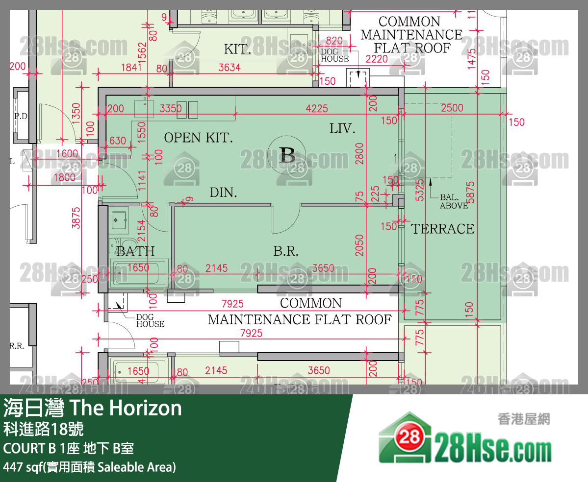 海日灣 大廈COURT B 1座地下 B室 平面圖