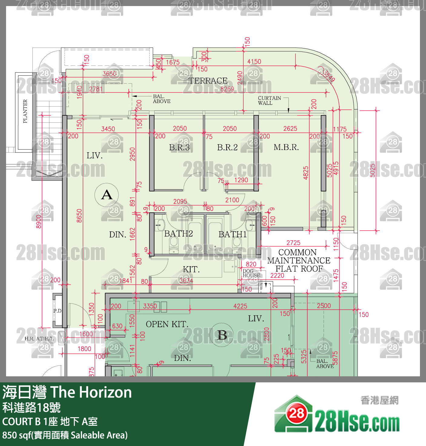 海日灣 大廈COURT B 1座地下 A室 平面圖