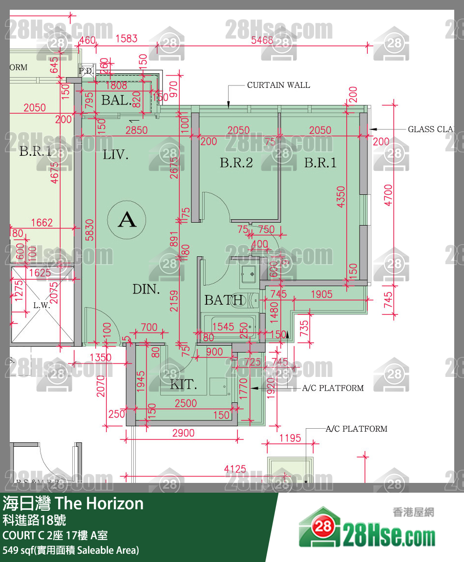 海日湾 单位平面图(由 28Hse 提供)