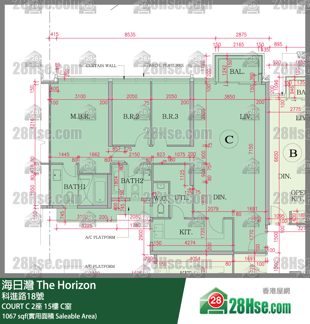 海日灣 大廈COURT C 2座15樓 C室 平面圖