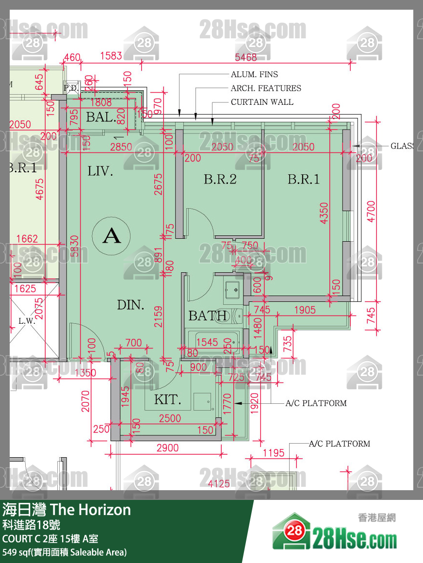 海日灣 大廈COURT C 2座15樓 A室 平面圖