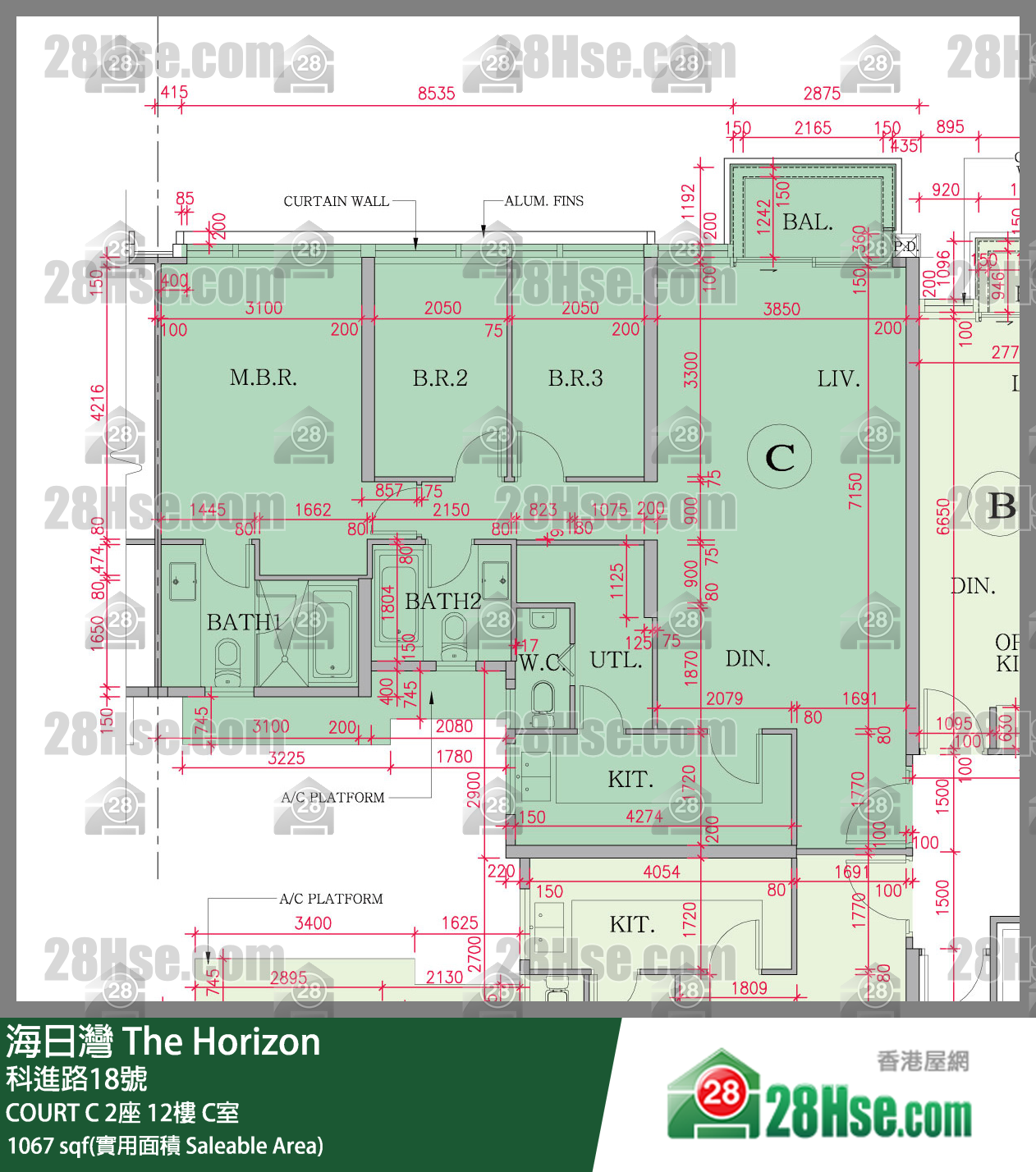 海日灣 大廈COURT C 2座12樓 C室 平面圖