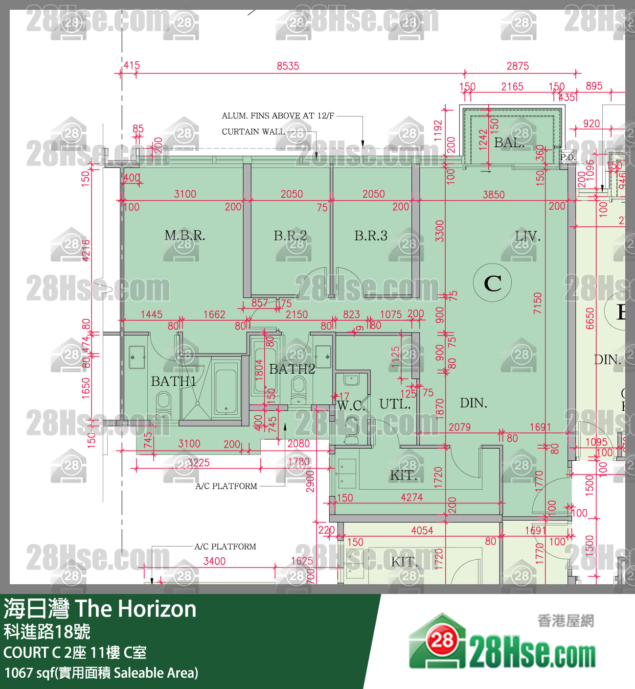 海日灣 大廈COURT C 2座11樓 C室 平面圖