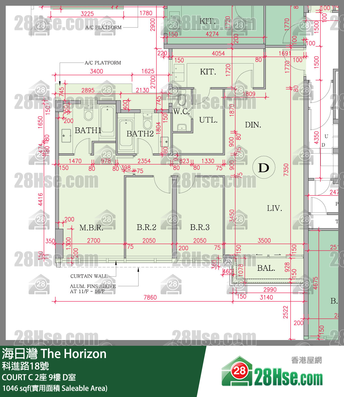 海日灣 大廈COURT C 2座9樓 D室 平面圖