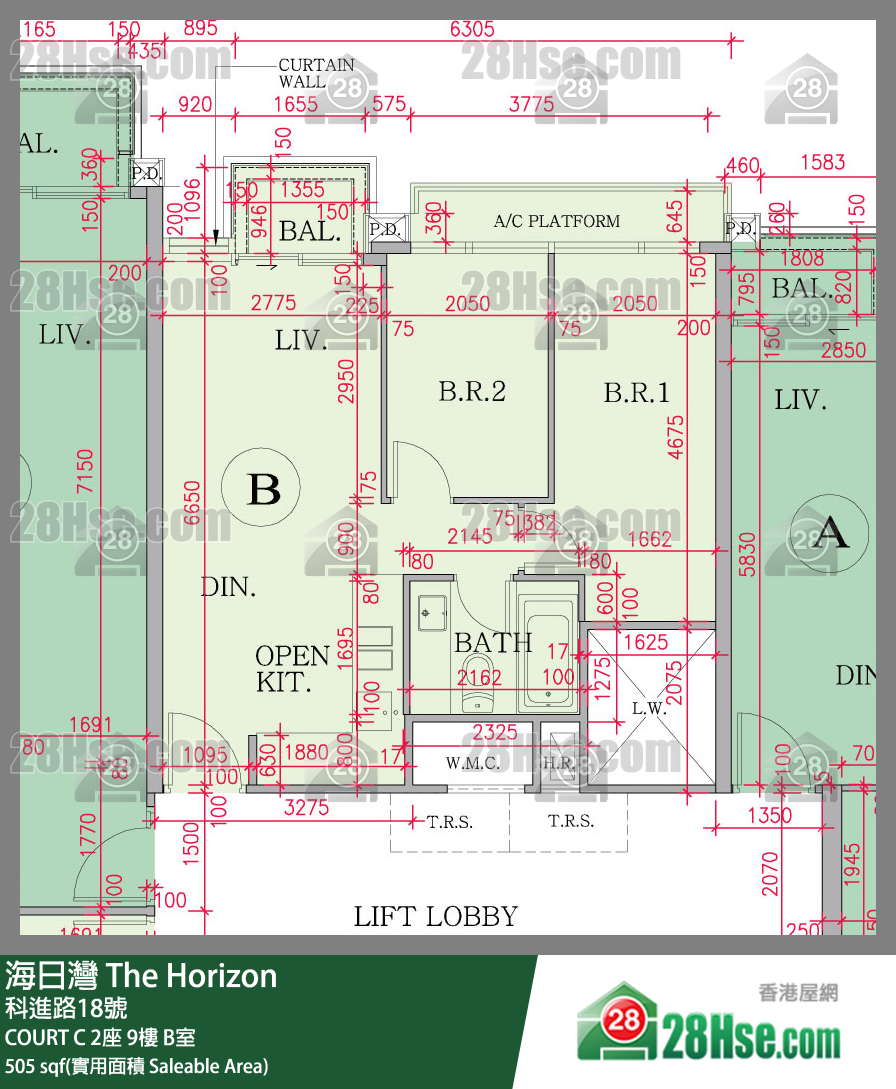 海日灣 大廈COURT C 2座9樓 B室 平面圖