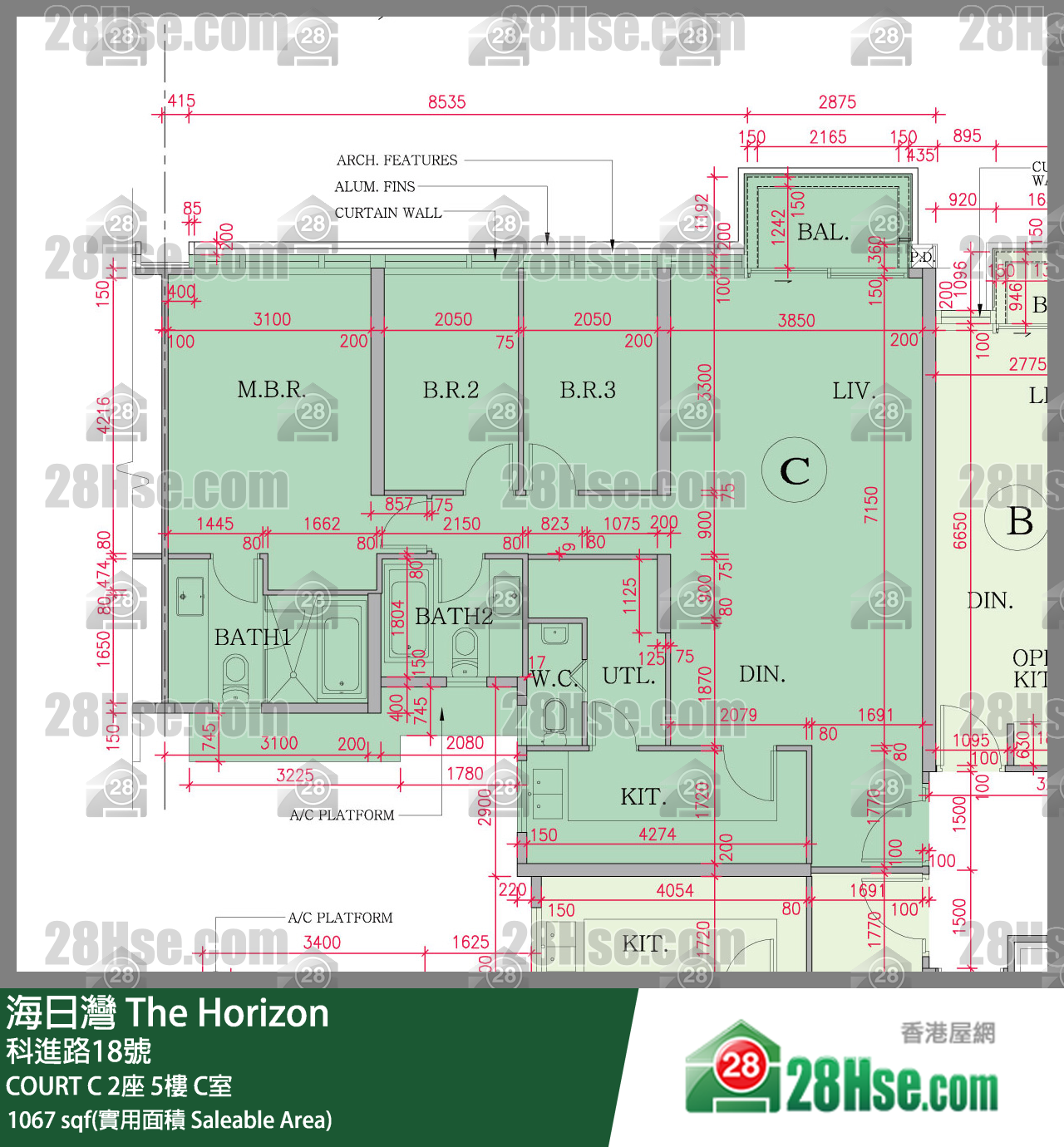 海日灣 大廈COURT C 2座5樓 C室 平面圖