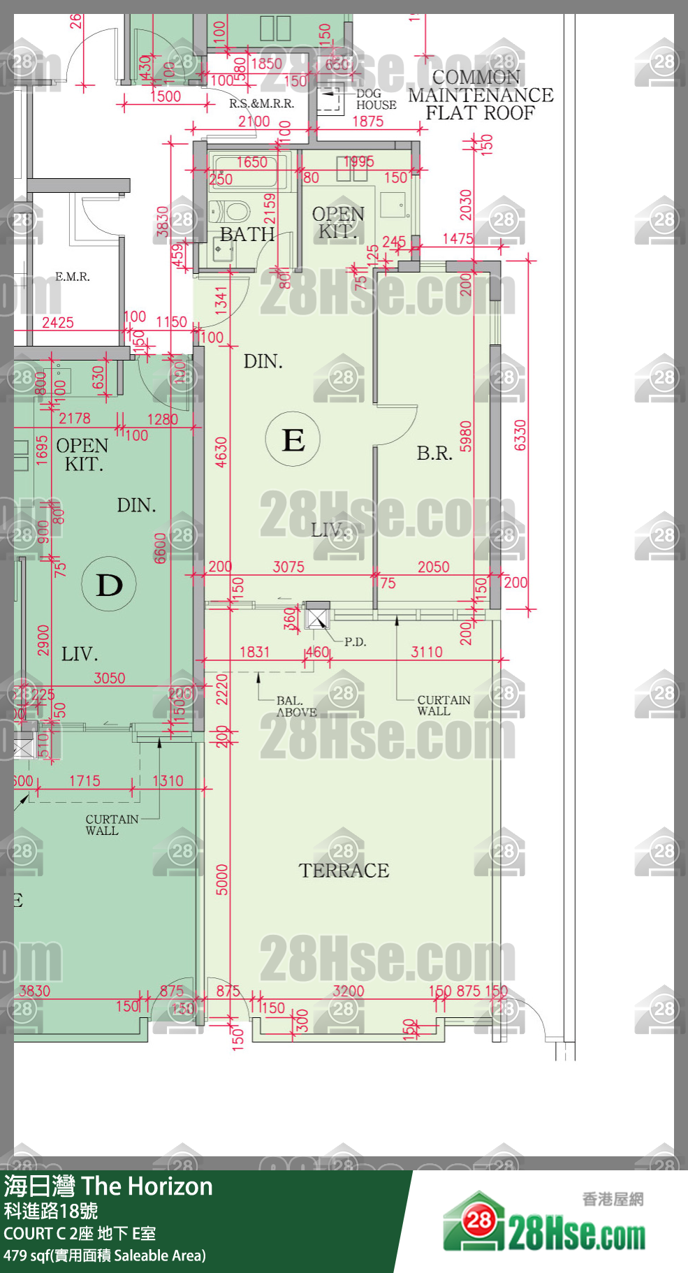 海日灣 大廈COURT C 2座地下 E室 平面圖