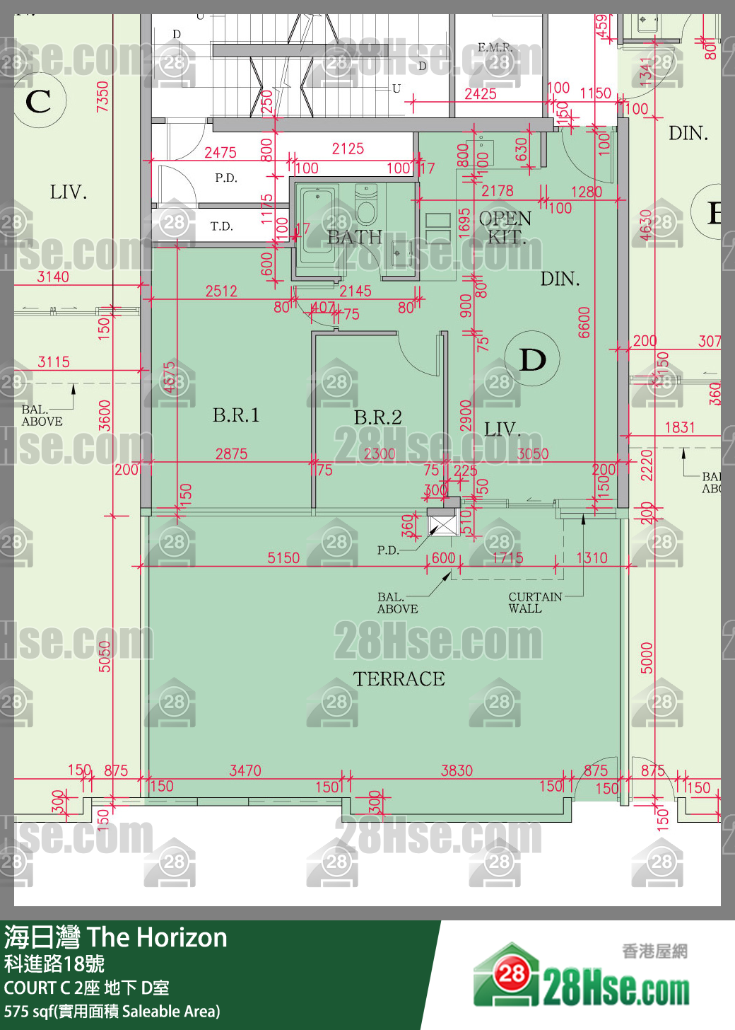海日灣 大廈COURT C 2座地下 D室 平面圖