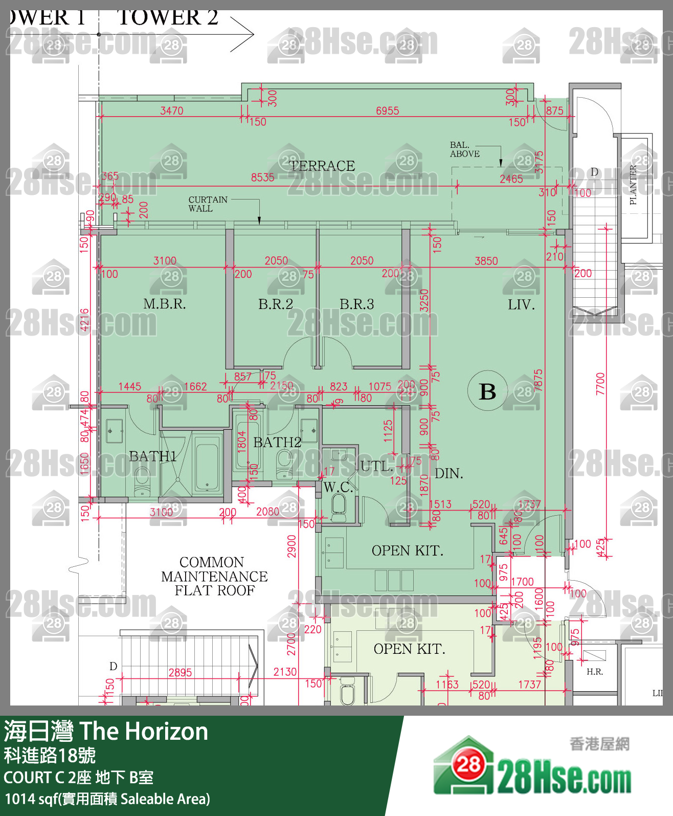 海日灣 大廈COURT C 2座地下 B室 平面圖
