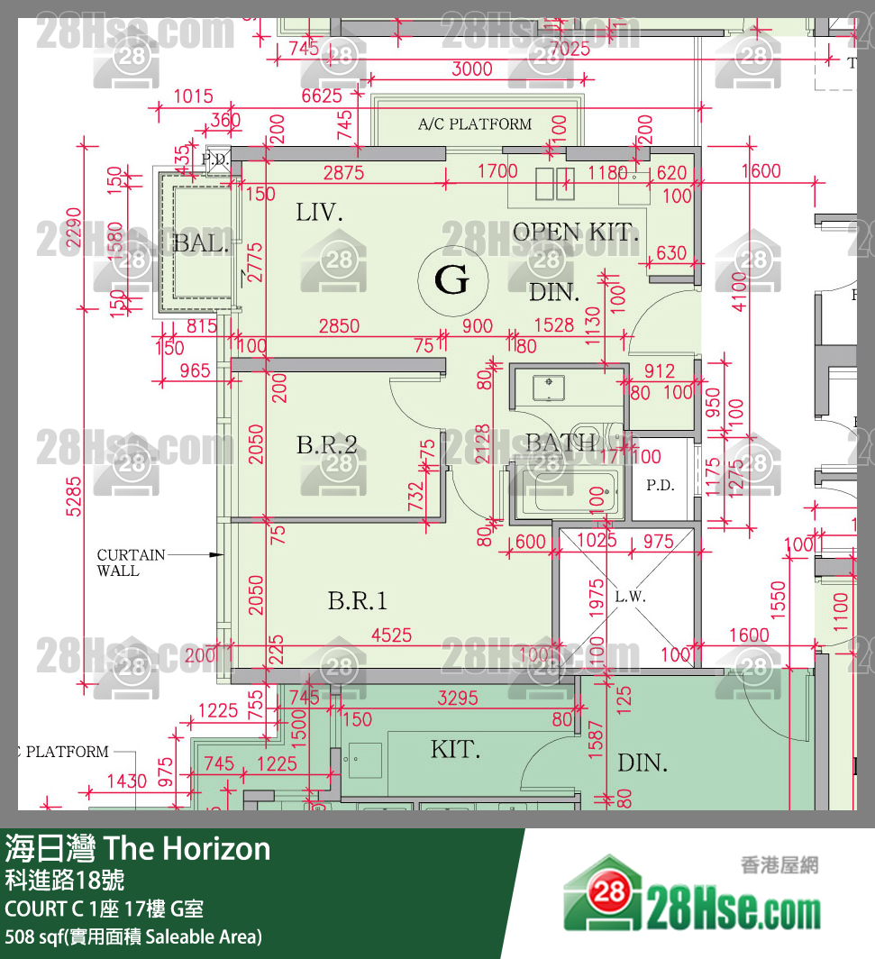 海日灣 大廈COURT C 1座17樓 G室 平面圖