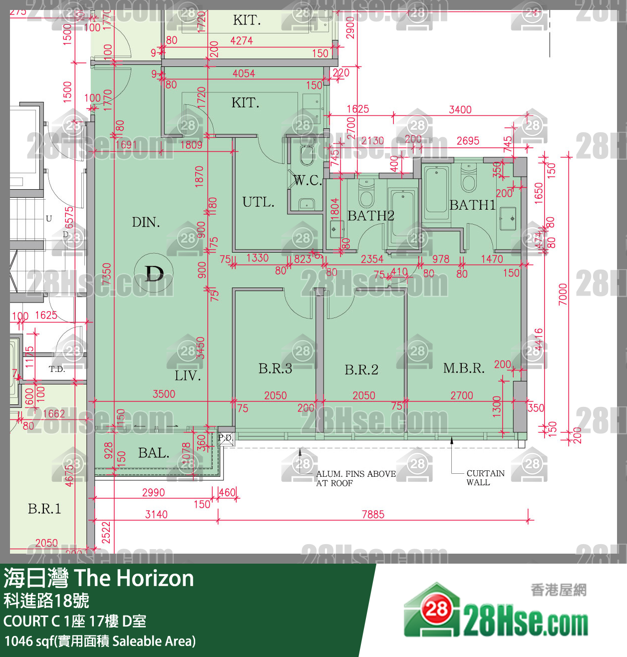 海日灣 大廈COURT C 1座17樓 D室 平面圖