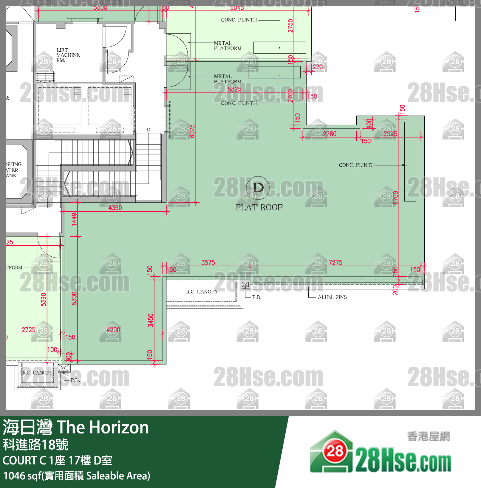 海日灣 大廈COURT C 1座17樓 D室 平面圖