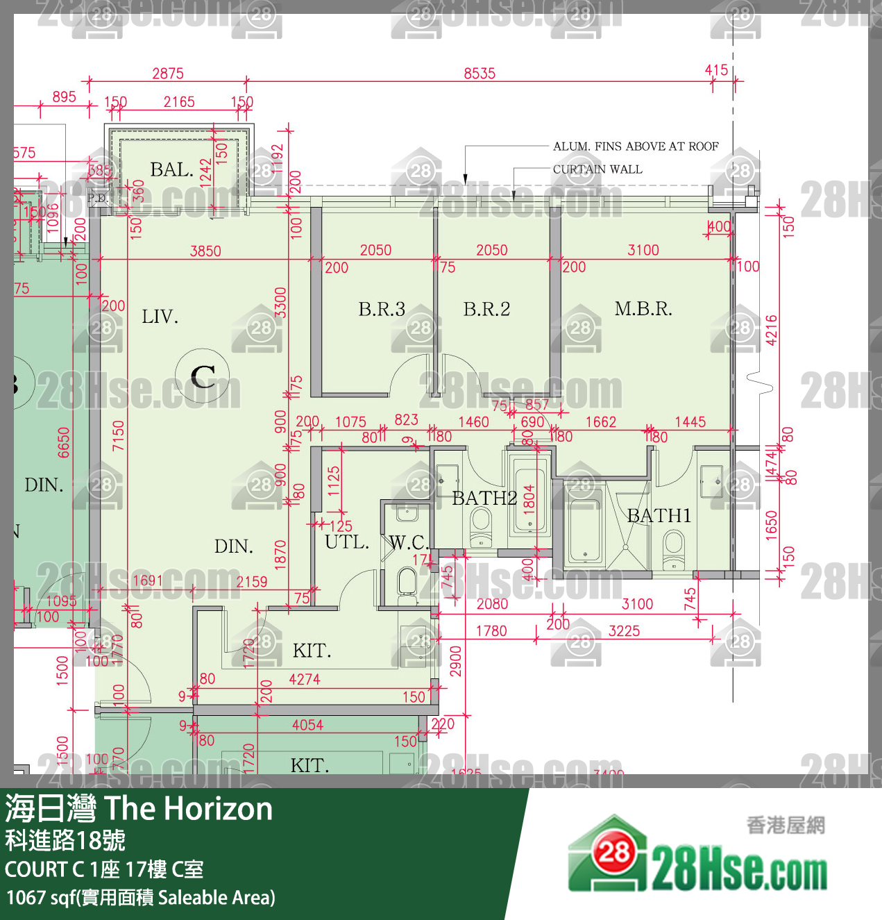 海日灣 大廈COURT C 1座17樓 C室 平面圖