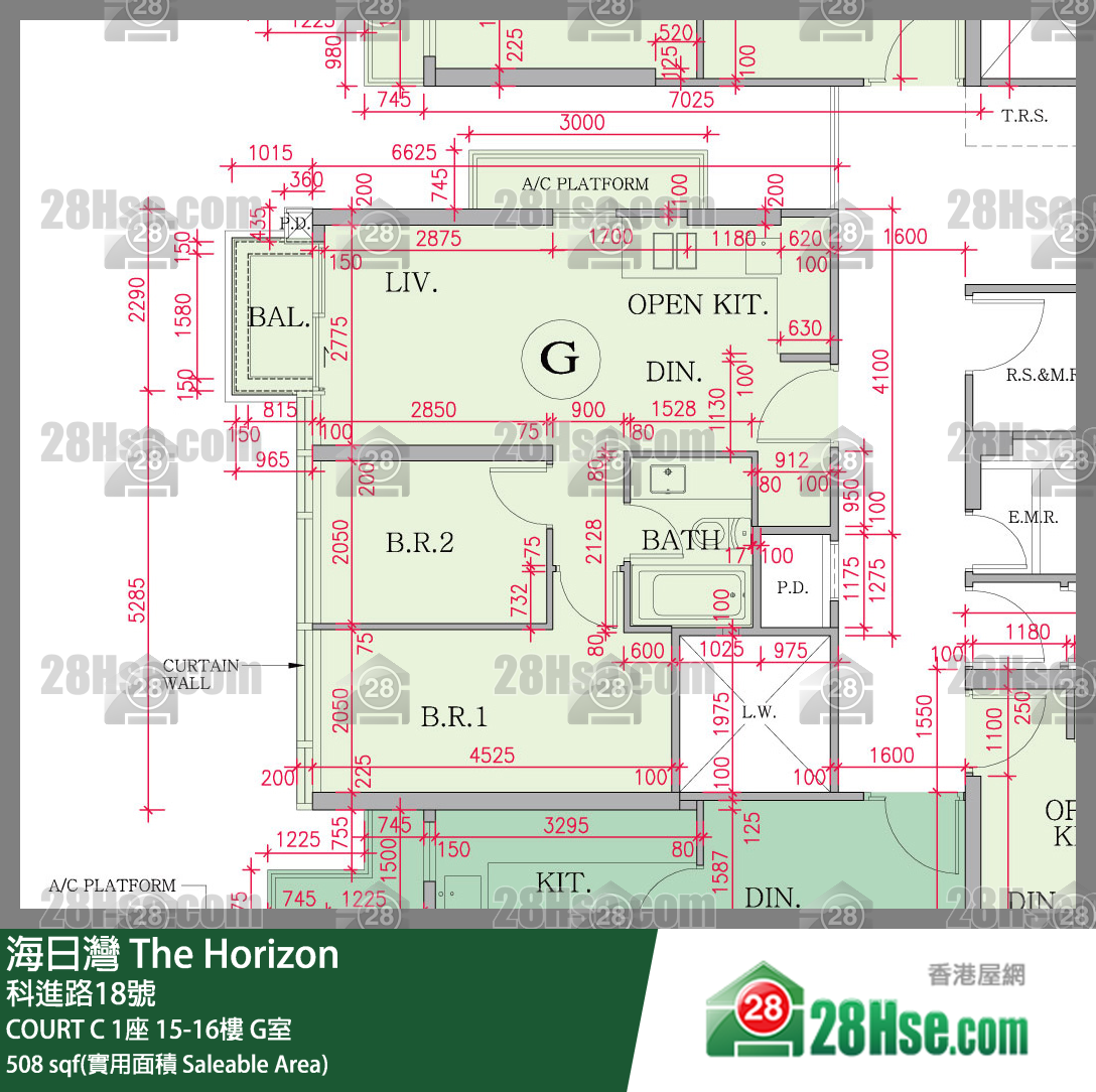 海日灣 大廈COURT C 1座16樓 G室 平面圖