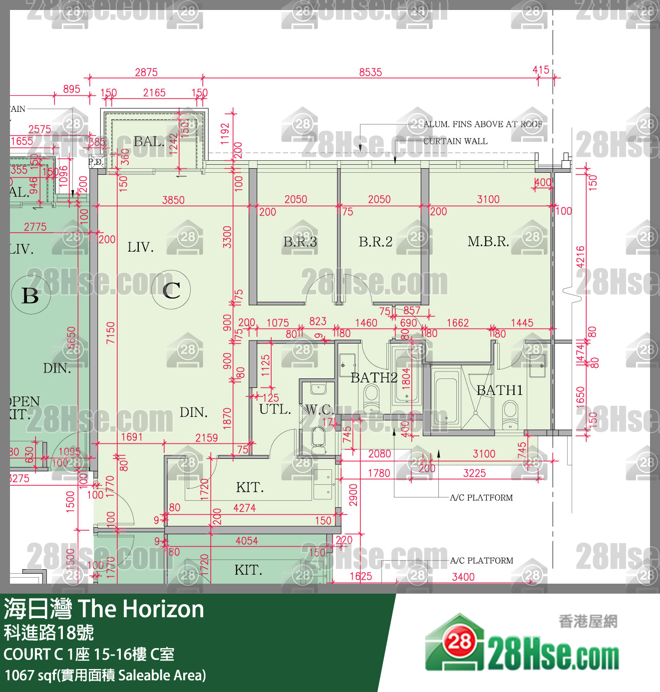 海日灣 大廈COURT C 1座15樓 C室 平面圖