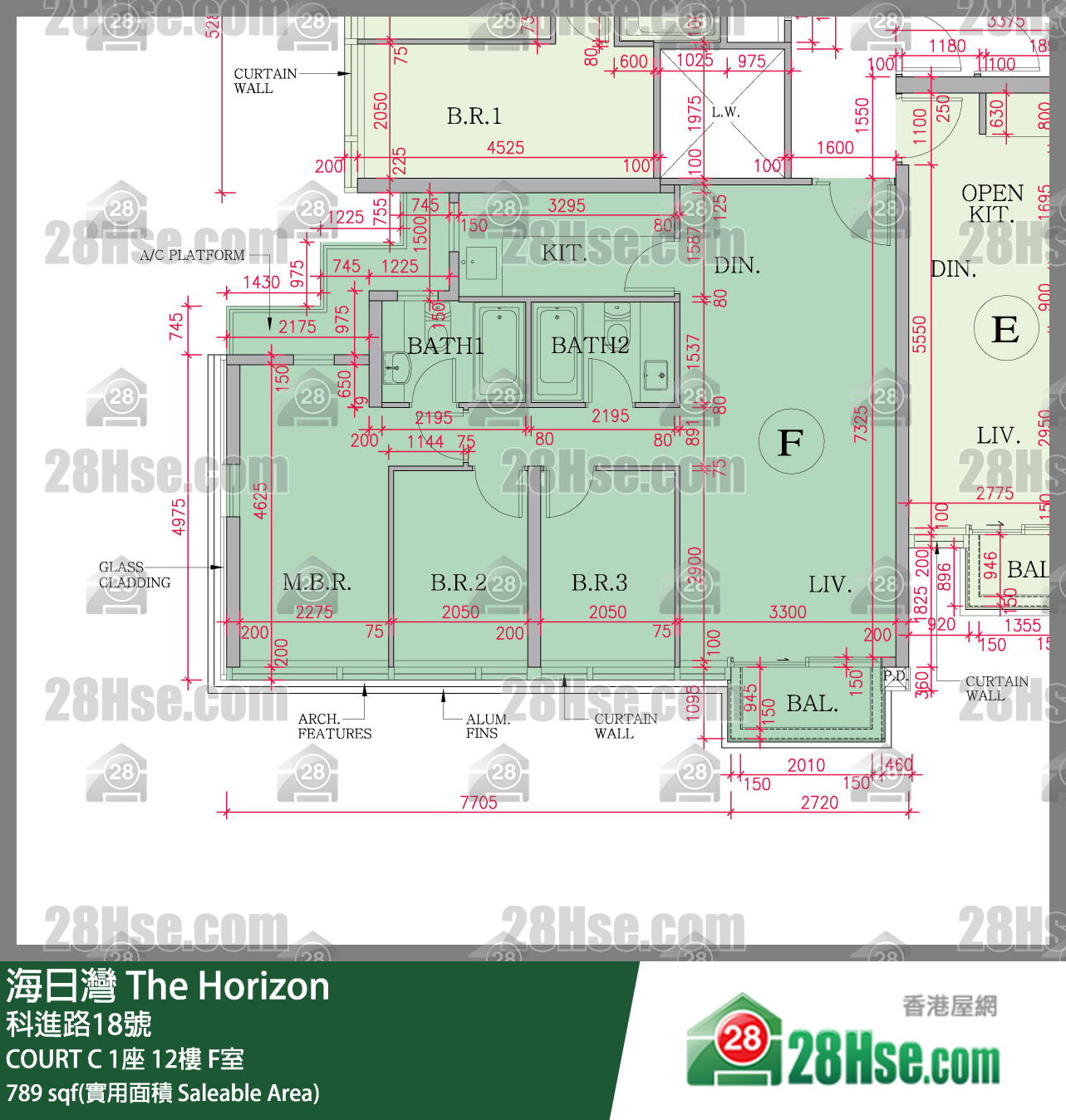 海日灣 大廈COURT C 1座12樓 F室 平面圖