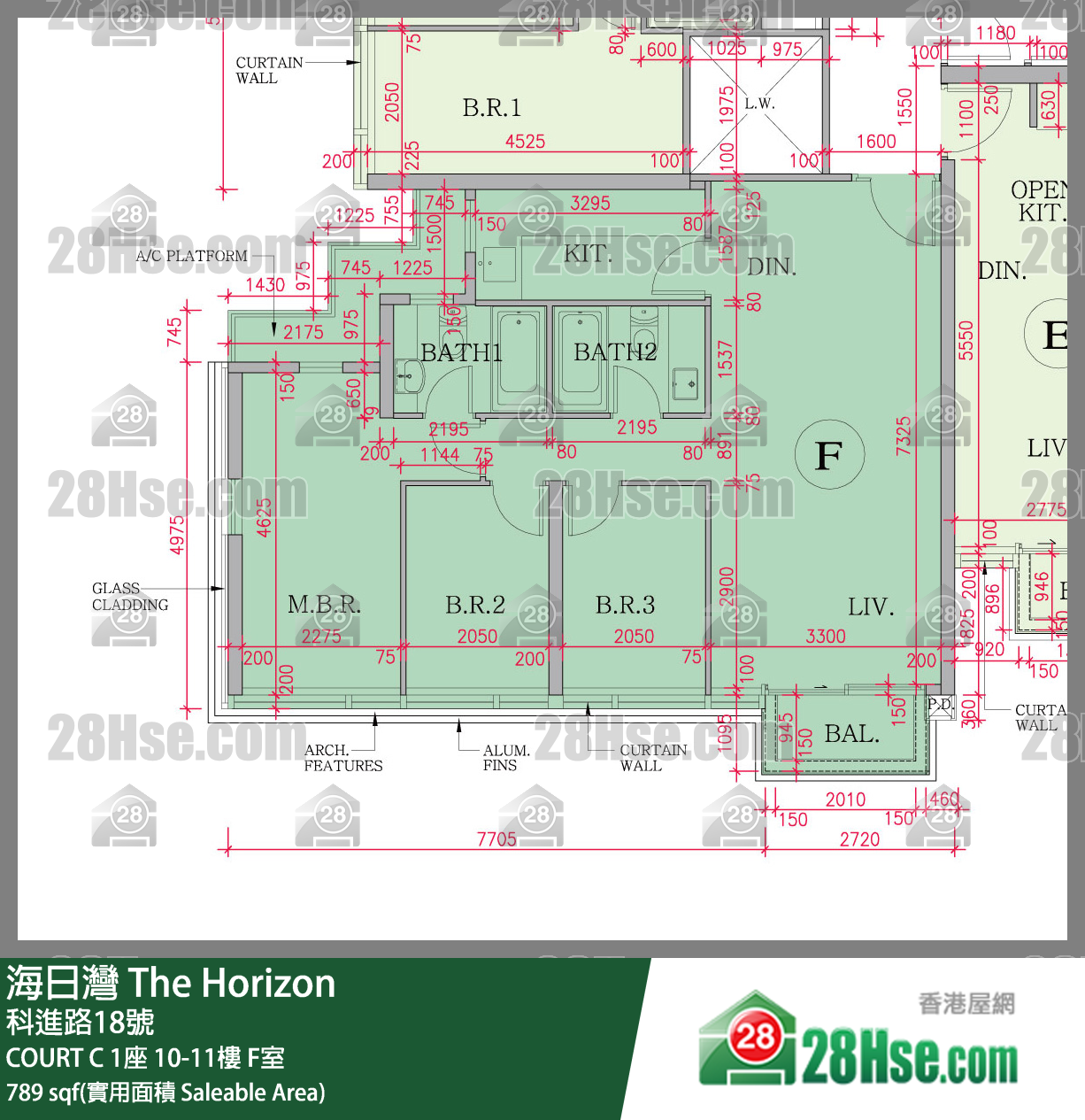 海日灣 大廈 COURT C 1座 11樓 F室 平面圖