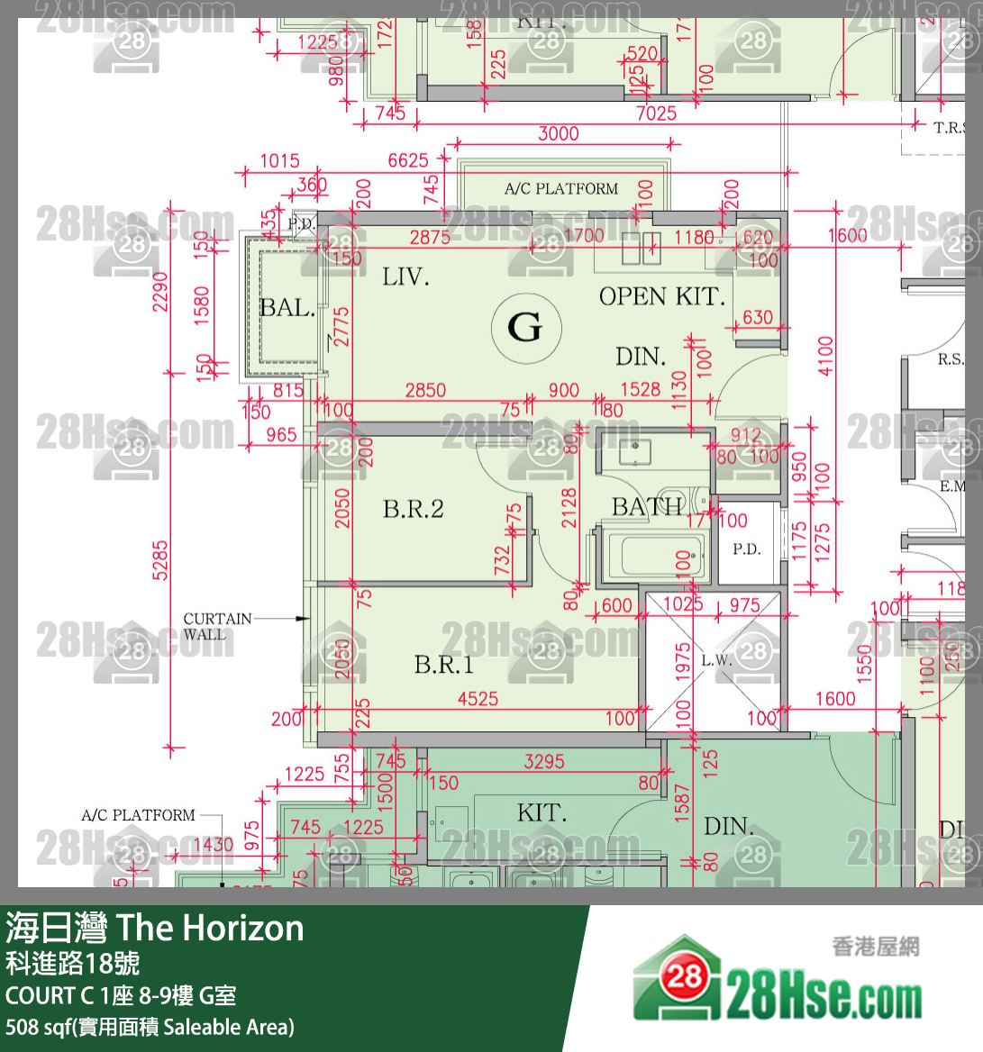 海日灣 大廈COURT C 1座9樓 G室 平面圖