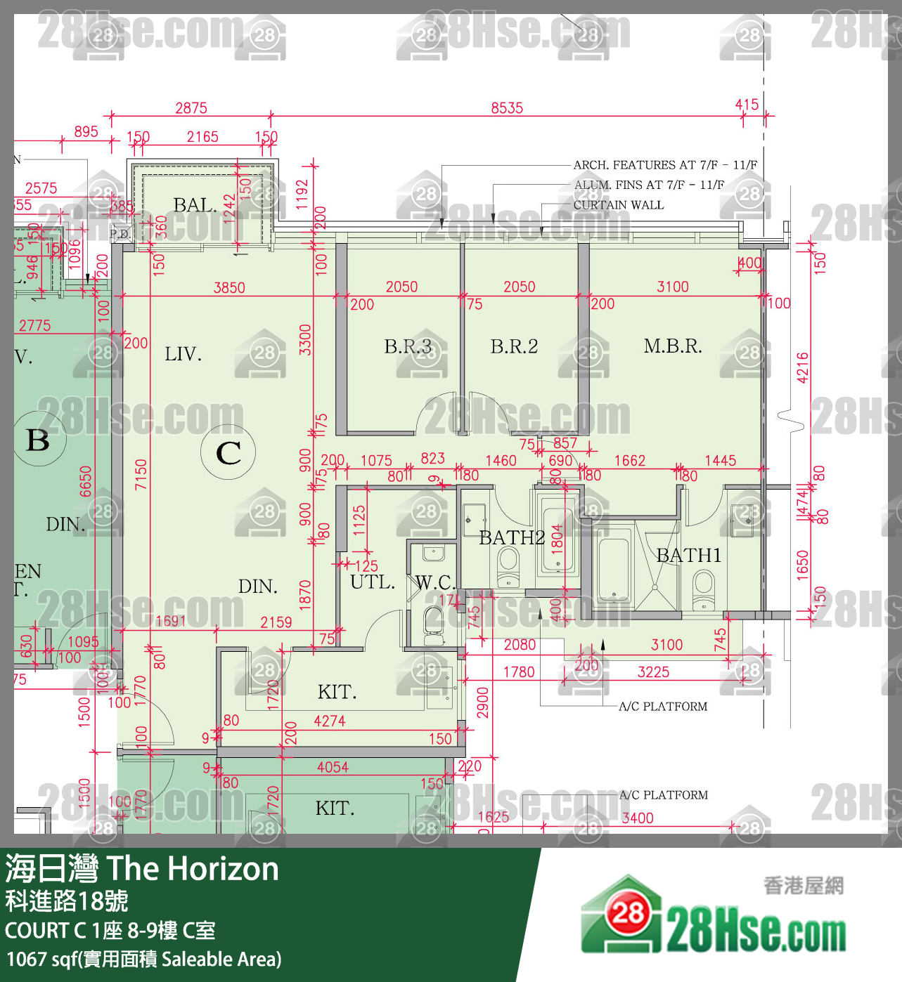 海日灣 大廈COURT C 1座8樓 C室 平面圖