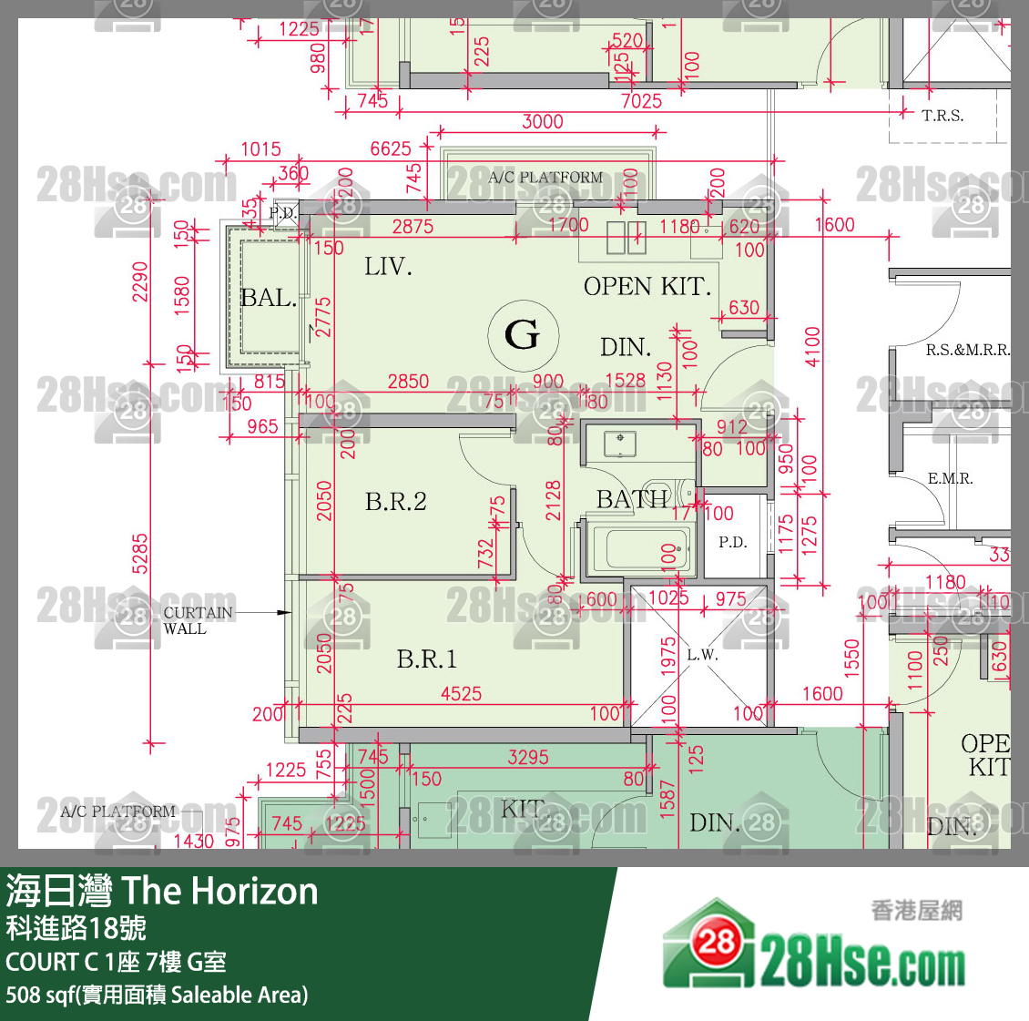 海日灣 大廈COURT C 1座7樓 G室 平面圖