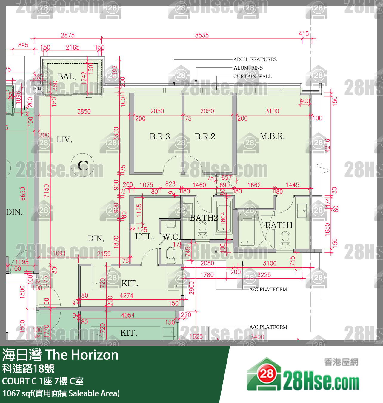 海日灣 大廈COURT C 1座7樓 C室 平面圖