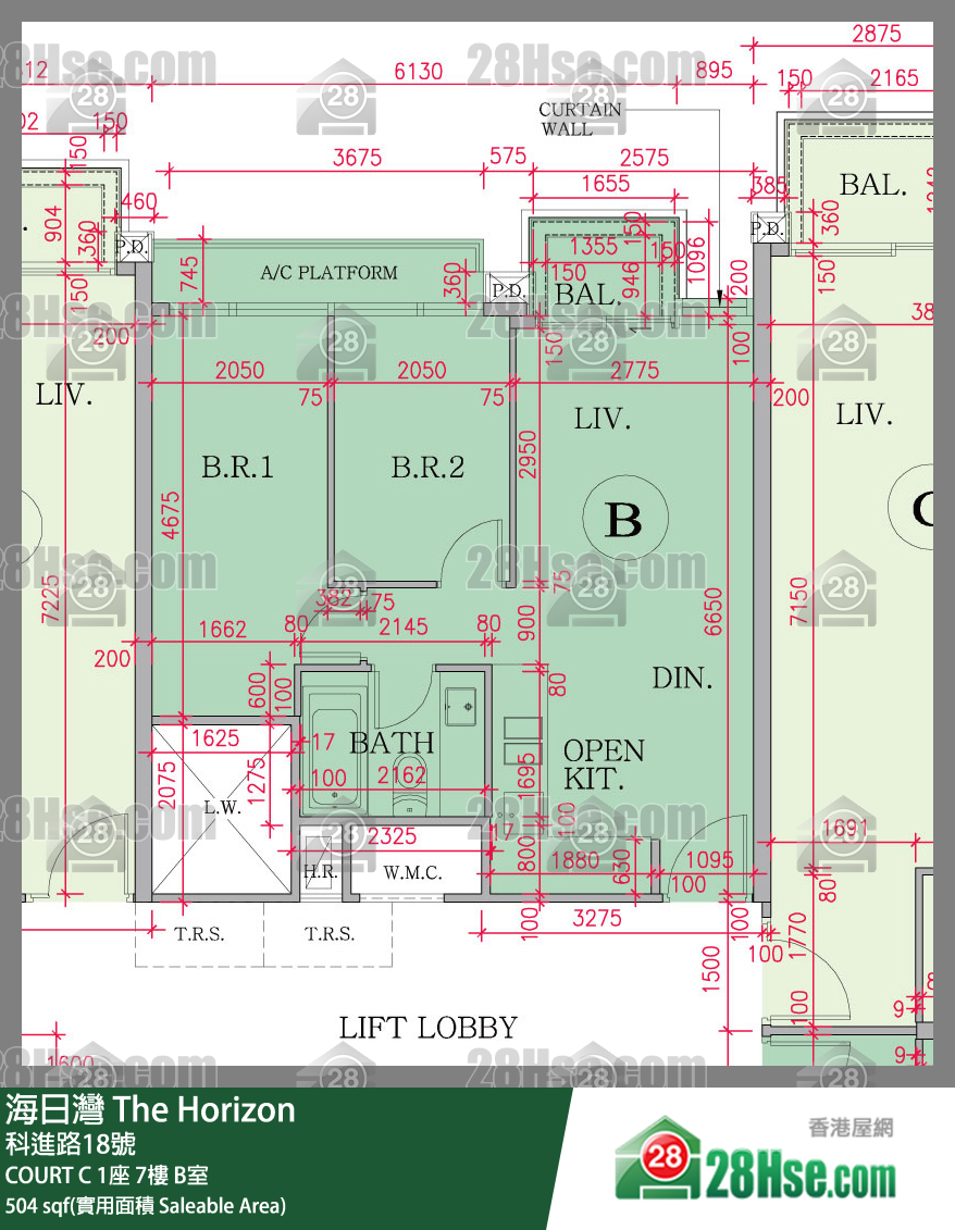 海日灣 大廈COURT C 1座7樓 B室 平面圖