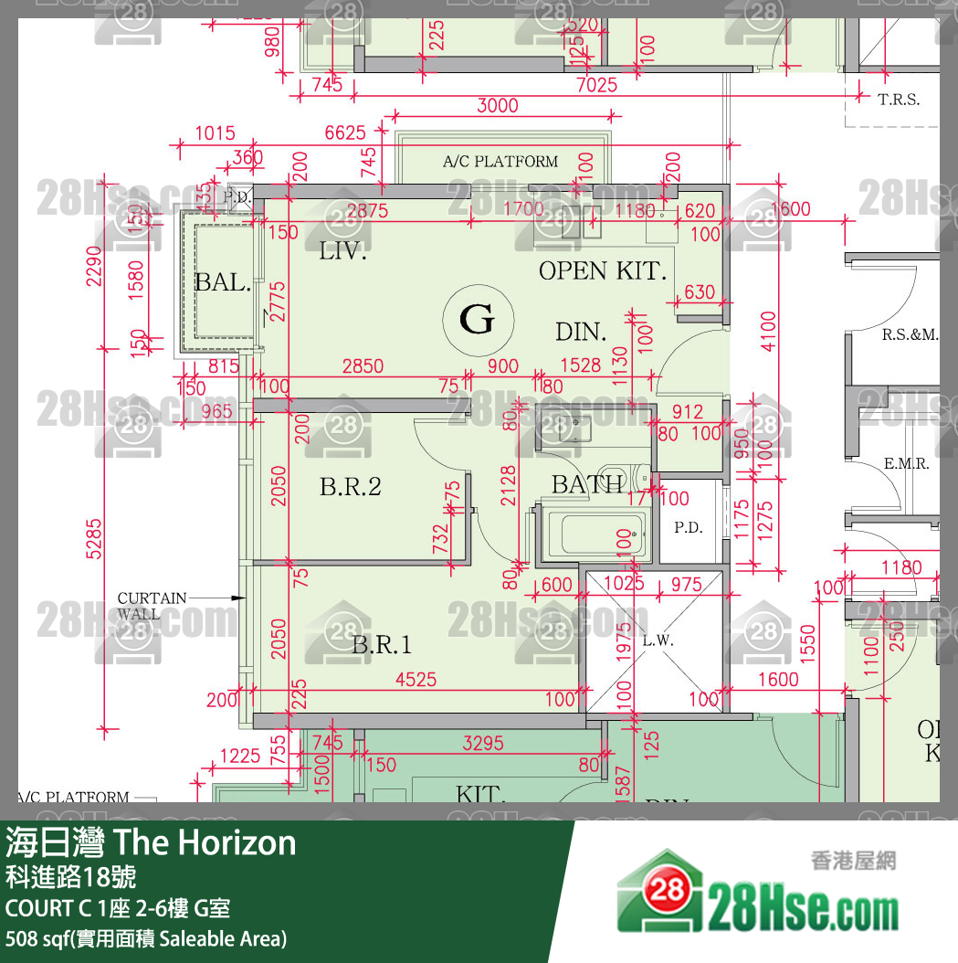 海日灣 大廈COURT C 1座6樓 G室 平面圖