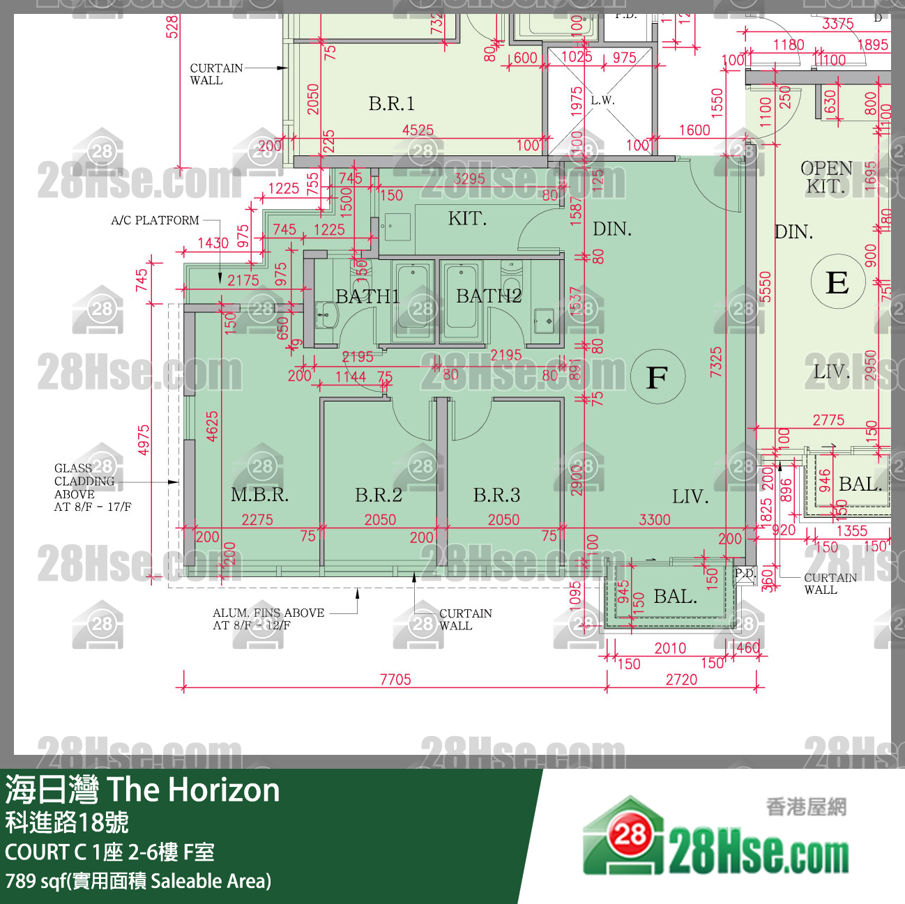 海日灣 大廈COURT C 1座5樓 F室 平面圖