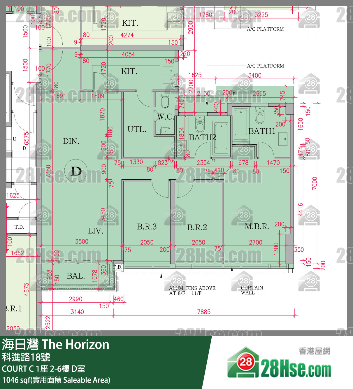 海日灣 大廈COURT C 1座6樓 D室 平面圖