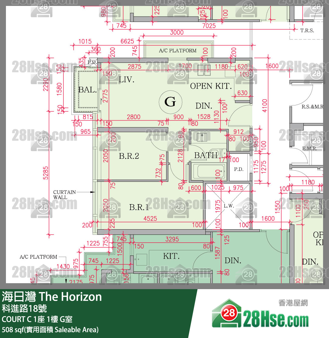 海日灣 大廈COURT C 1座1樓 G室 平面圖