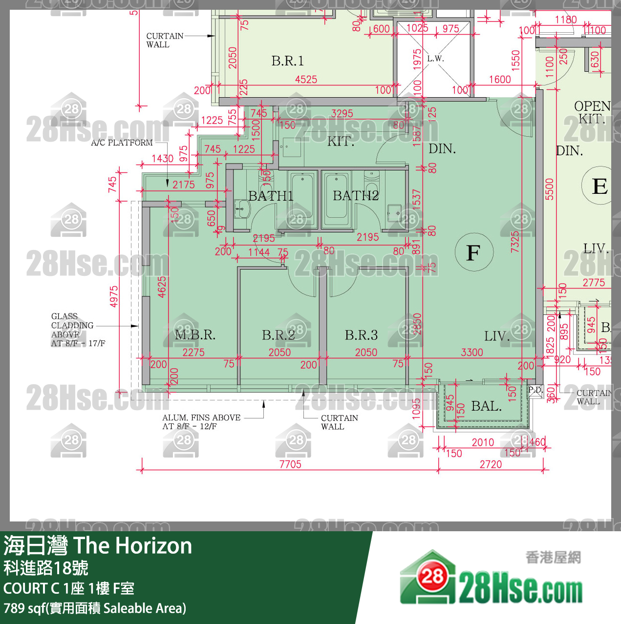 海日灣 大廈COURT C 1座1樓 F室 平面圖