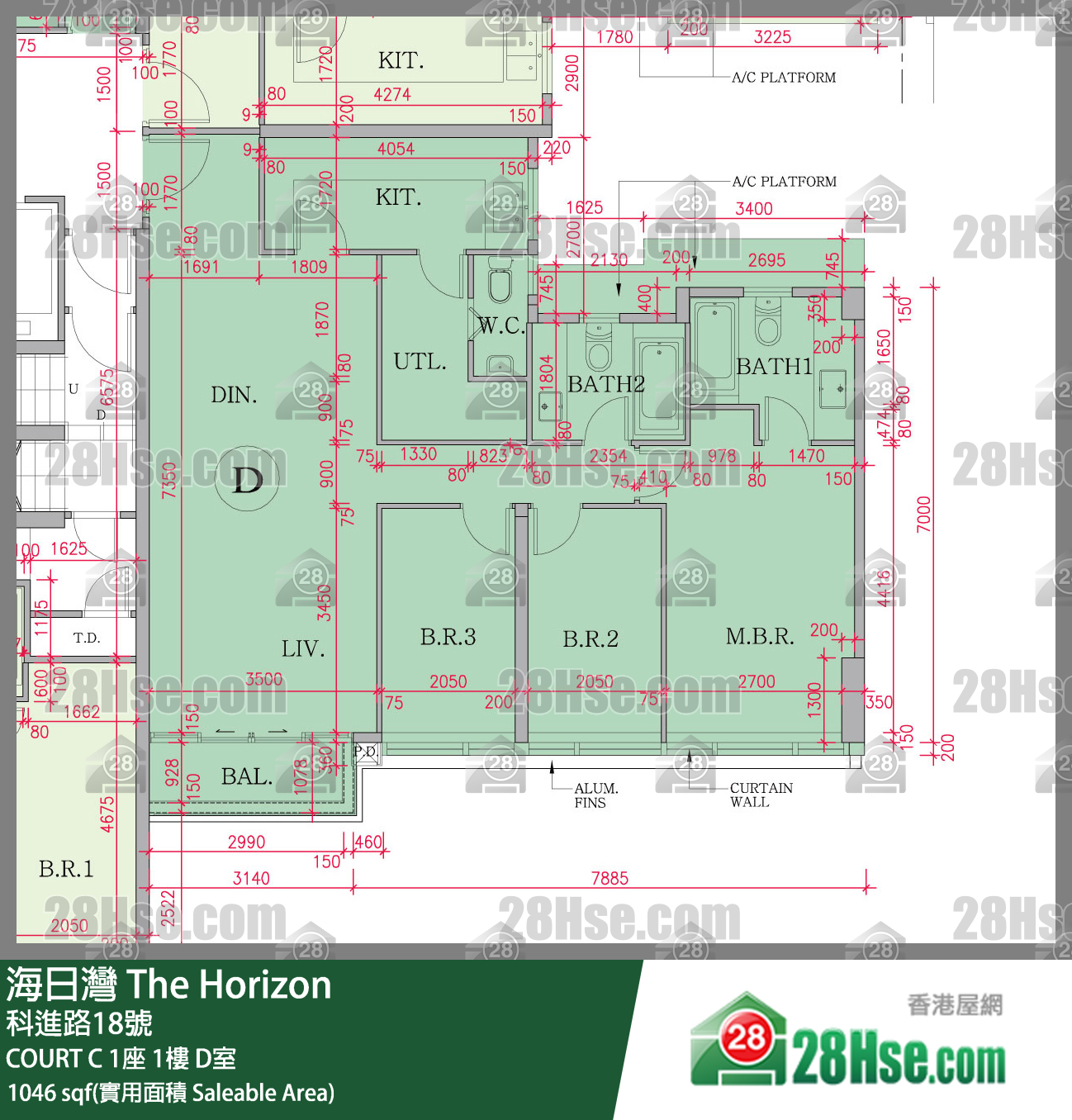 海日湾 大厦 COURT C 1座 1楼 D室 平面图