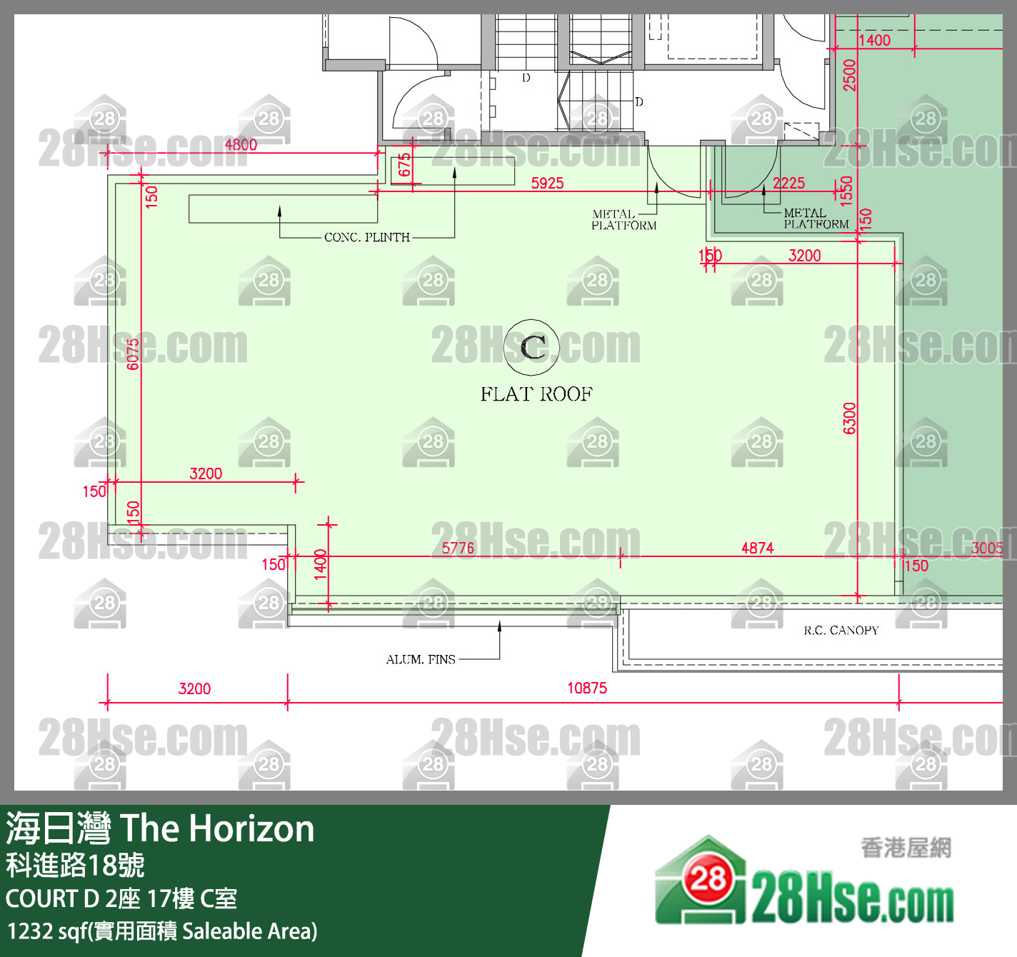 海日灣 大廈 COURT D 2座 17樓 C室 平面圖