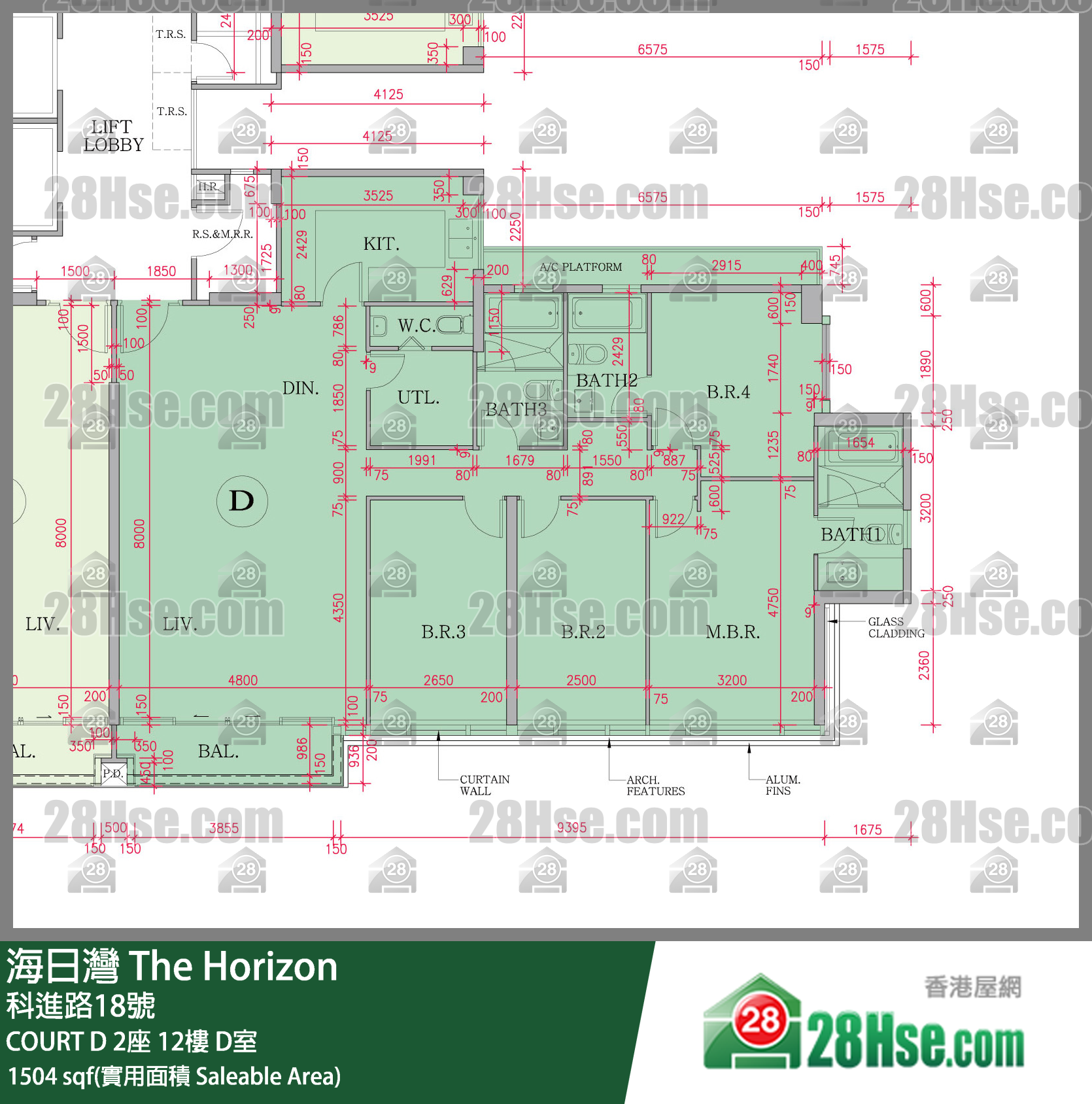 海日灣 大廈 COURT D 2座 12樓 D室 平面圖