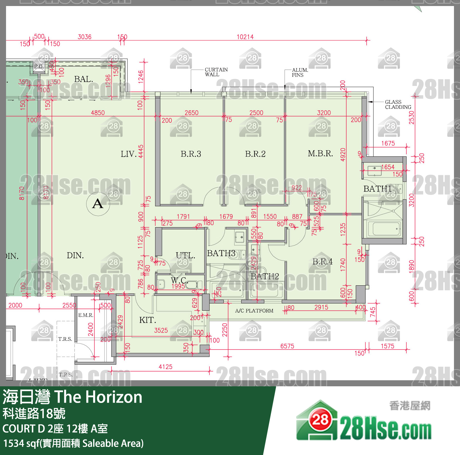 海日湾 大厦 COURT D 2座 12楼 A室 平面图