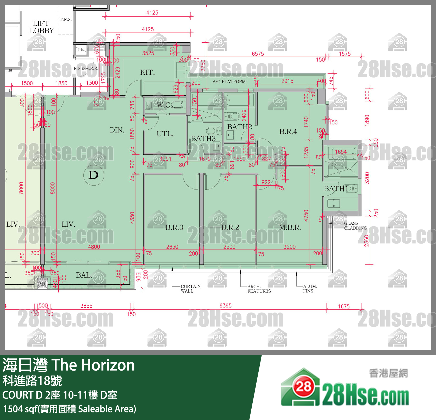 海日灣 大廈COURT D 2座11樓 D室 平面圖