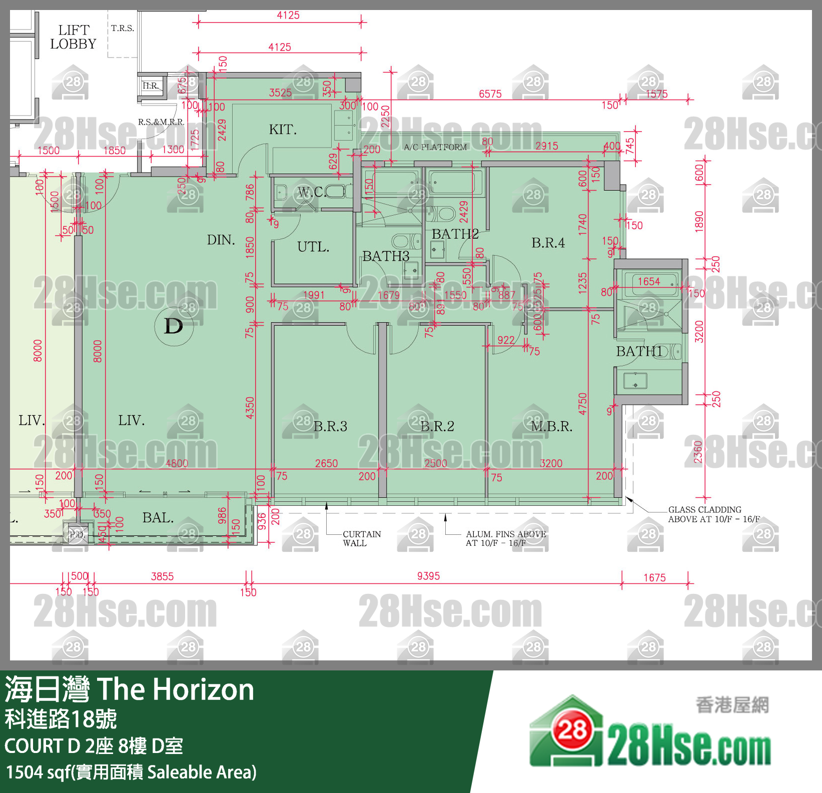 海日灣 大廈COURT D 2座8樓 D室 平面圖
