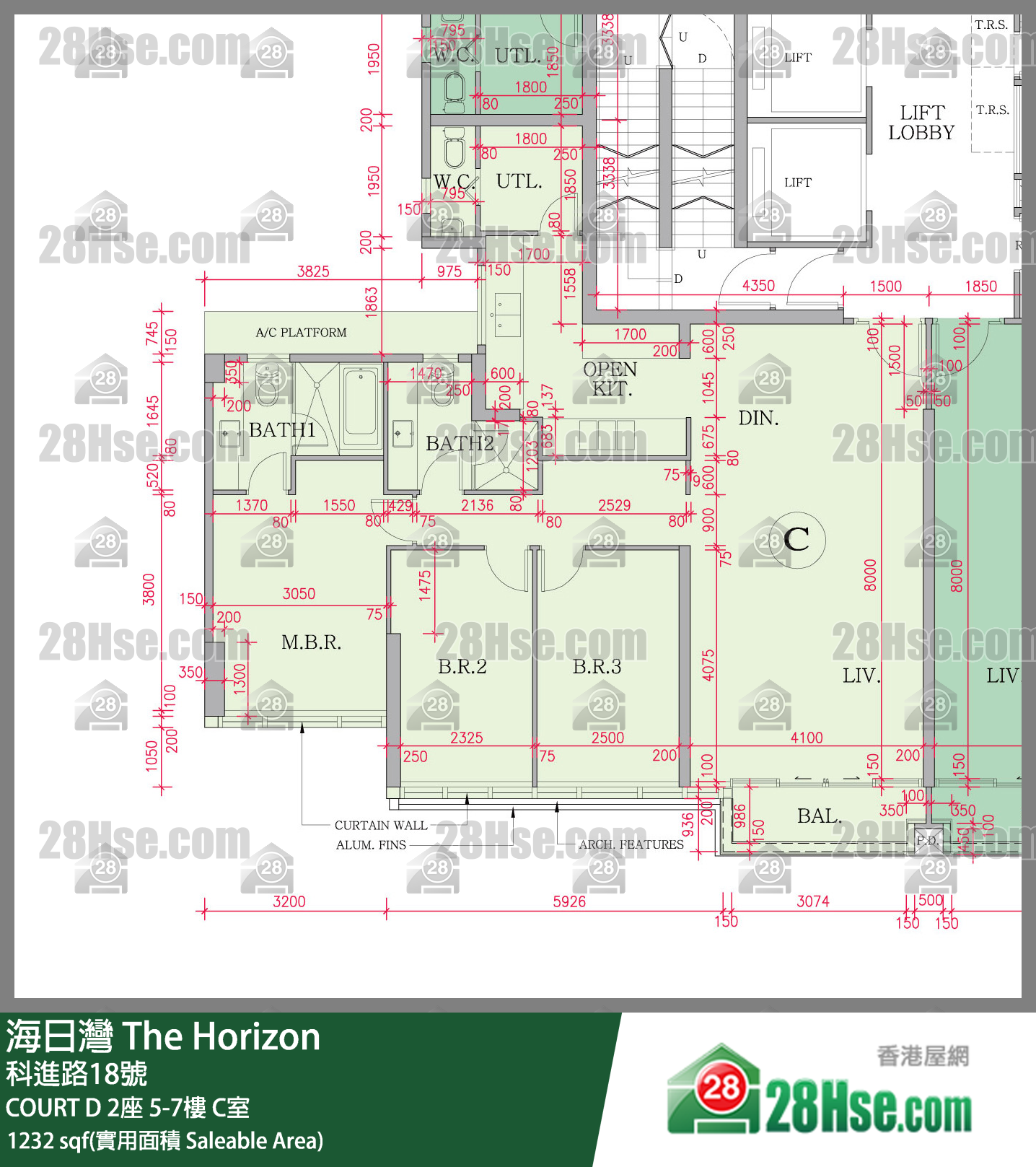 海日灣 大廈COURT D 2座5樓 C室 平面圖