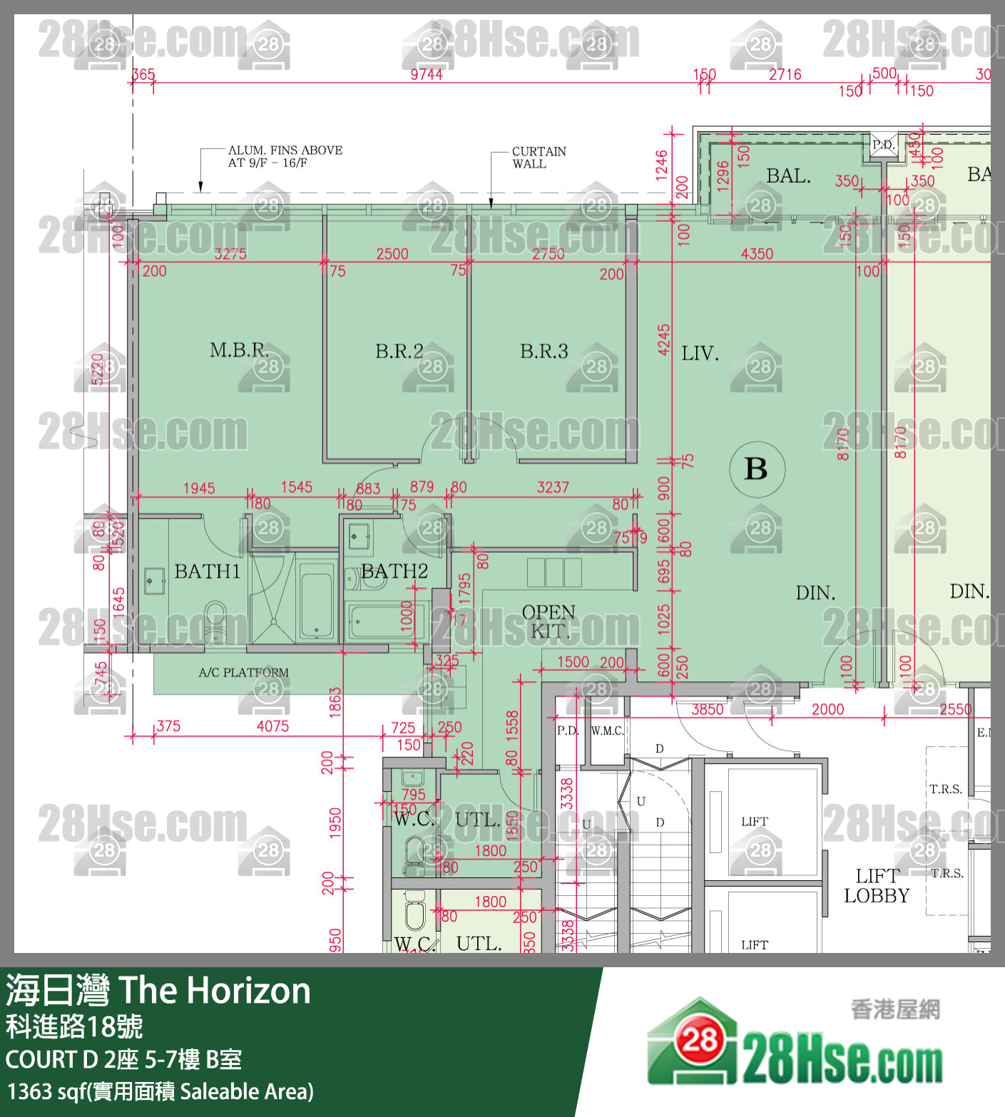 海日灣 大廈COURT D 2座5樓 B室 平面圖