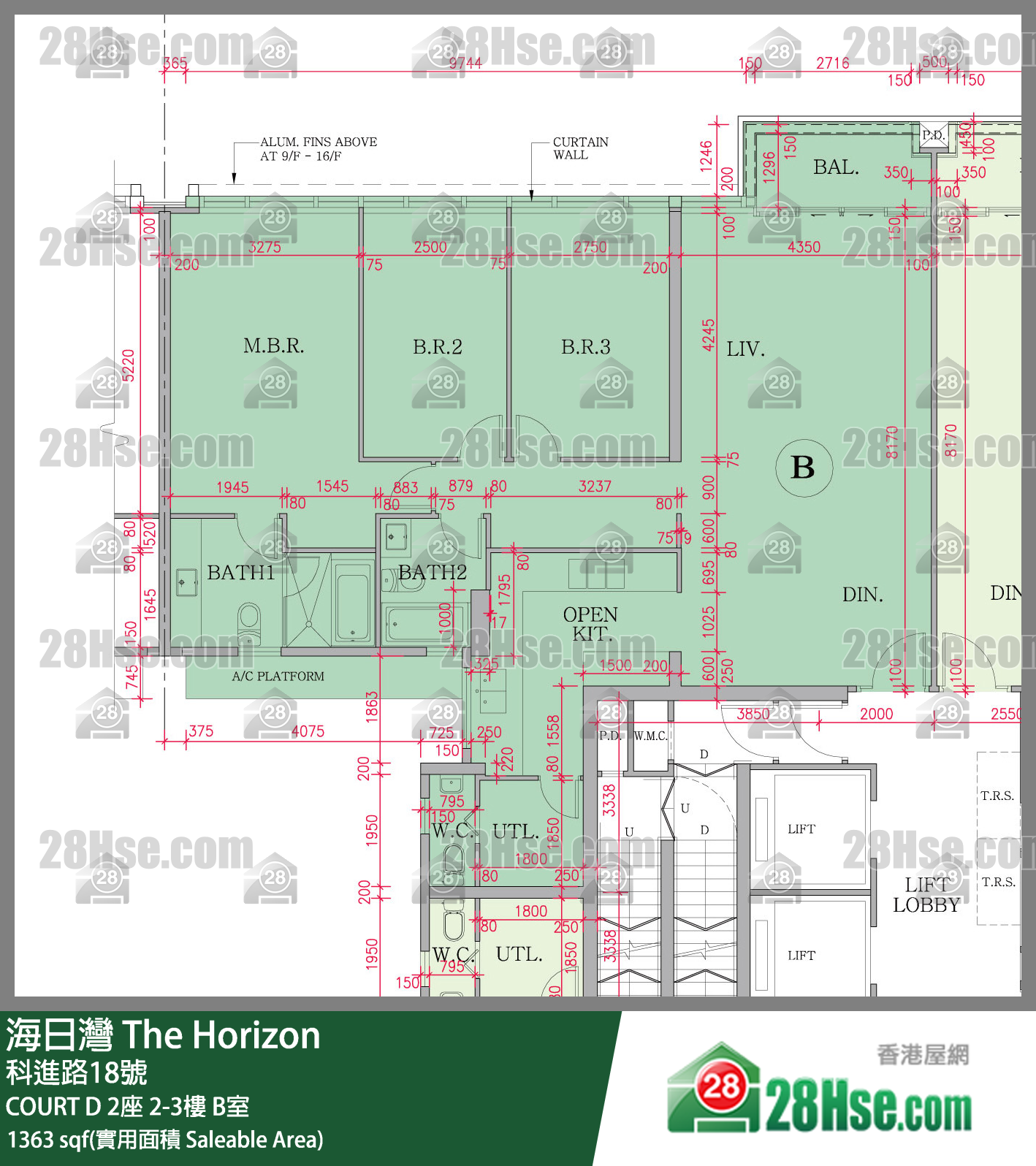 海日灣 大廈COURT D 2座2樓 B室 平面圖