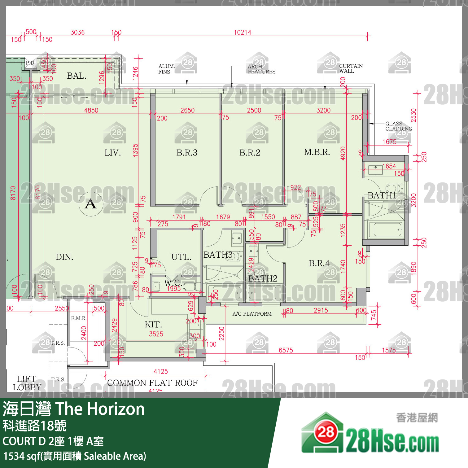 海日灣 大廈COURT D 2座1樓 A室 平面圖