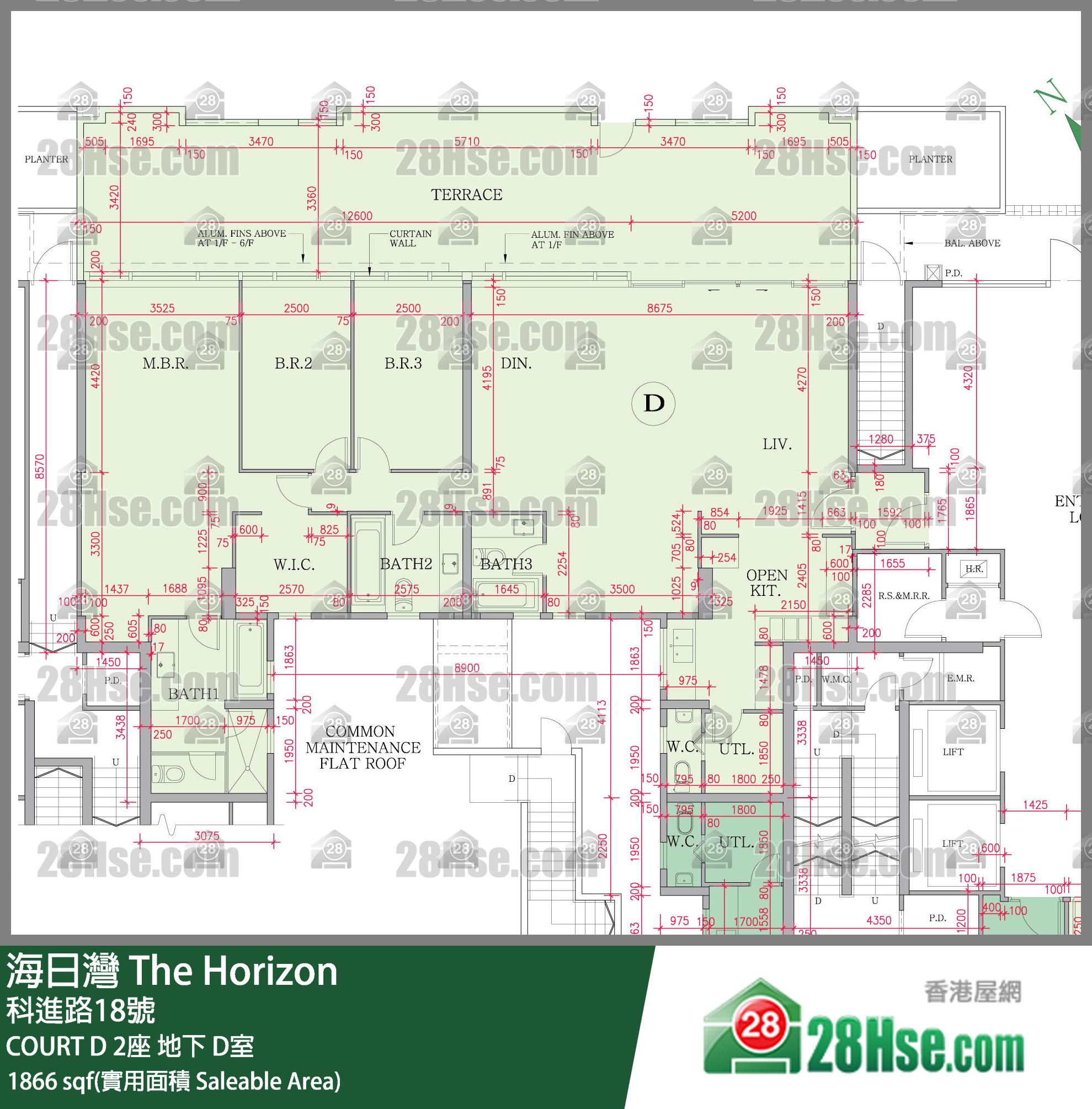 海日灣 大廈 COURT D 2座 D室 平面圖